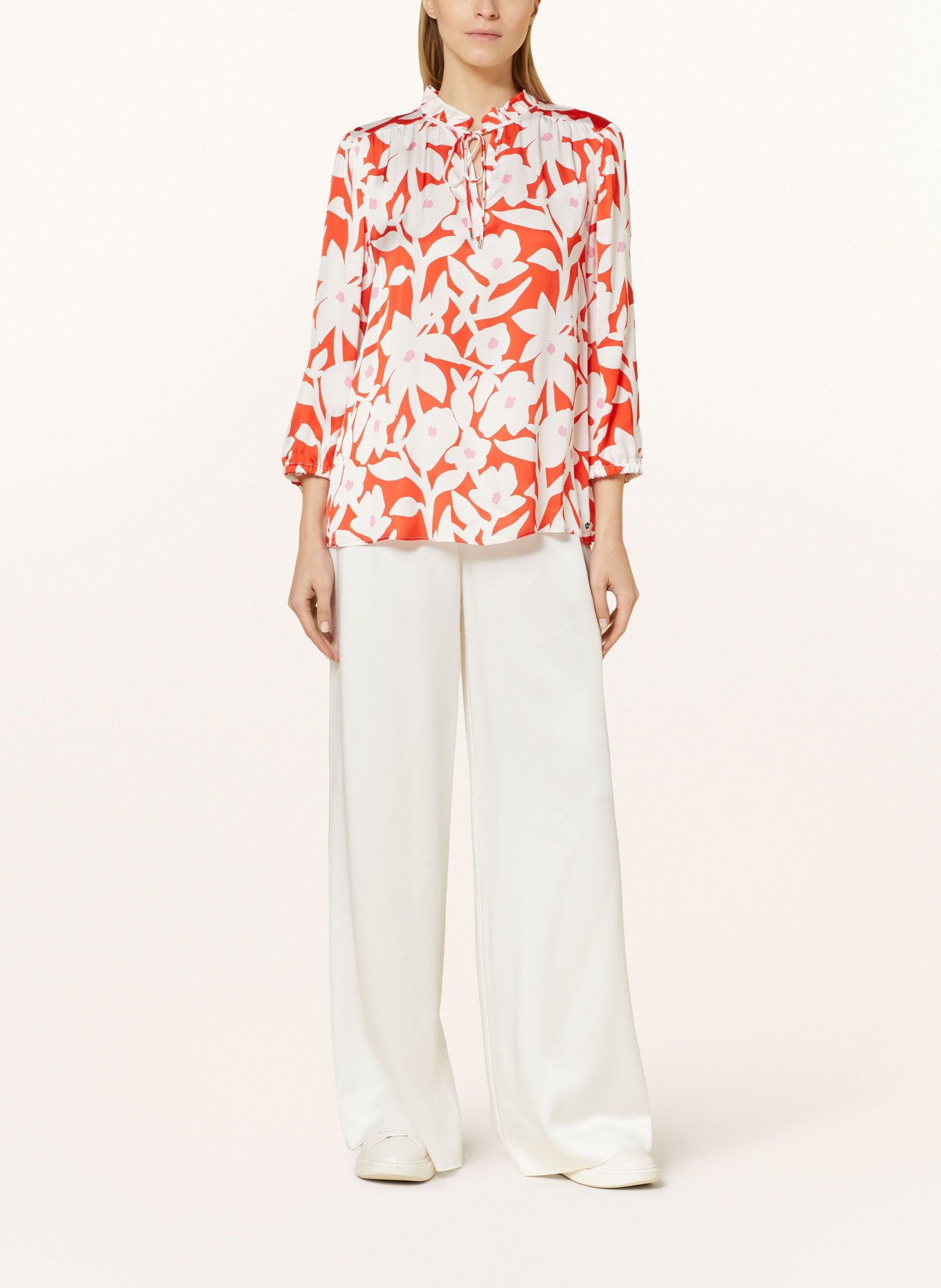 MARC CAIN Shirt blouse with 3/4 sleeves, Color: 223 bright tomato (Image 2)