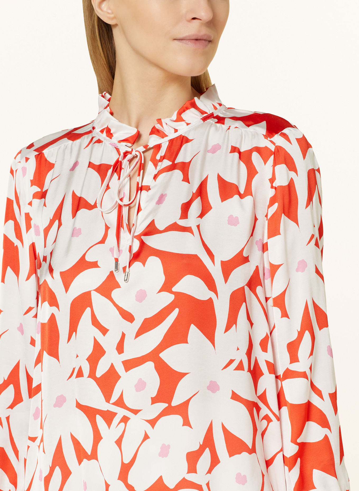 MARC CAIN Shirt blouse with 3/4 sleeves, Color: 223 bright tomato (Image 4)