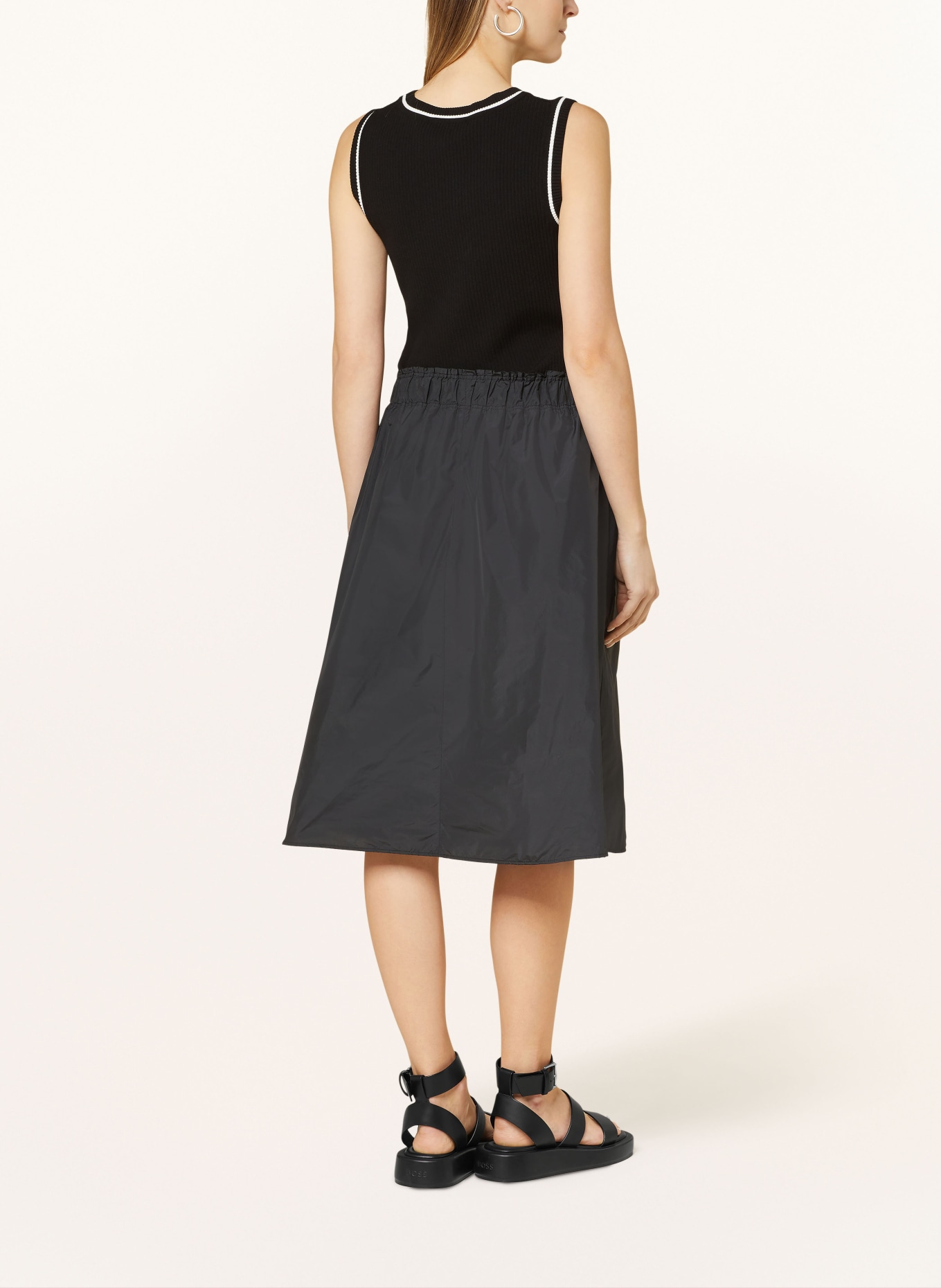 MARC CAIN Sukienka z mieszanki materiałów, Kolor: 900 BLACK (Obrazek 3)