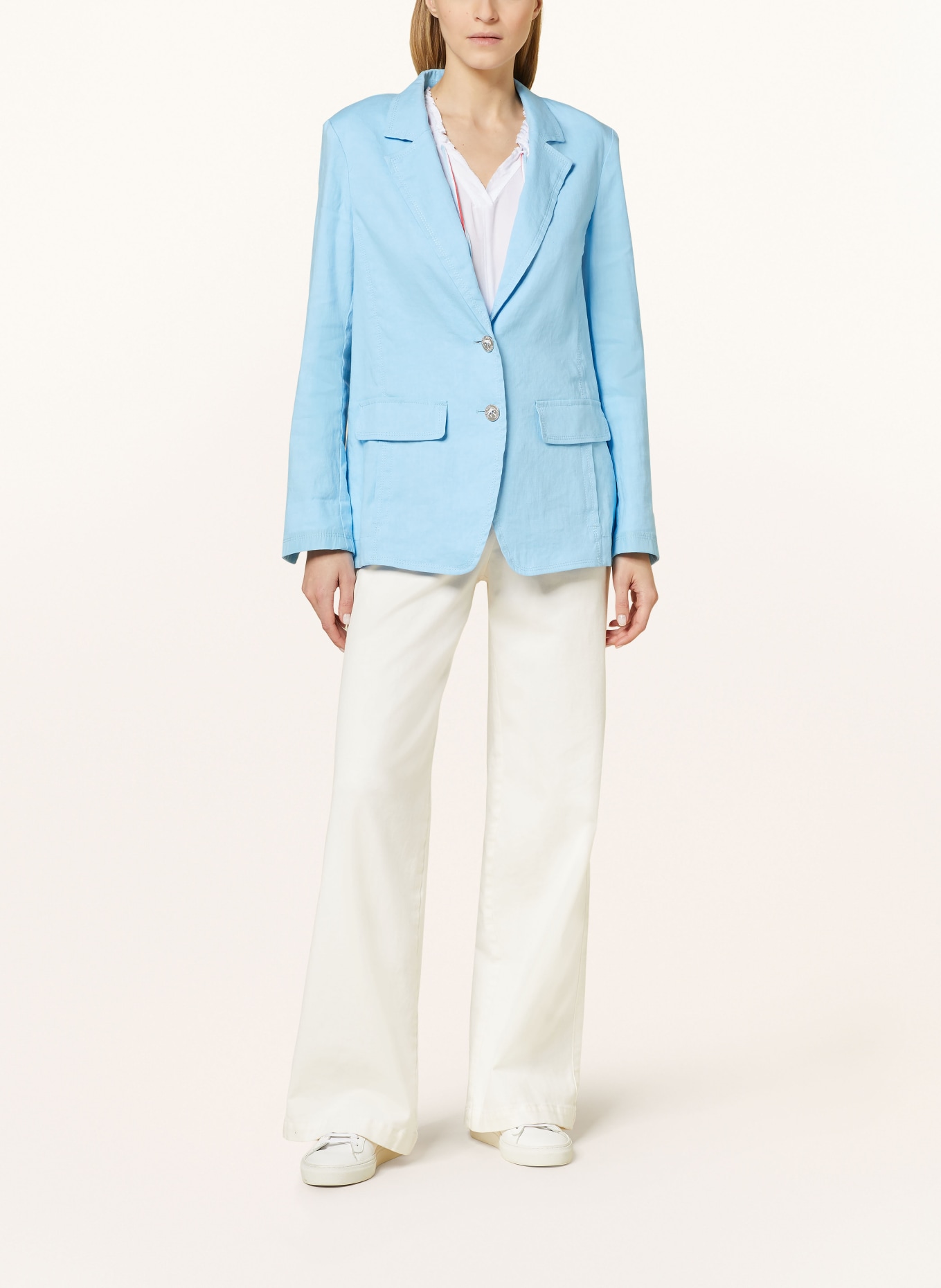 MARC CAIN Blazer WITTEN with linen, Color: 339 light turquoise (Image 2)