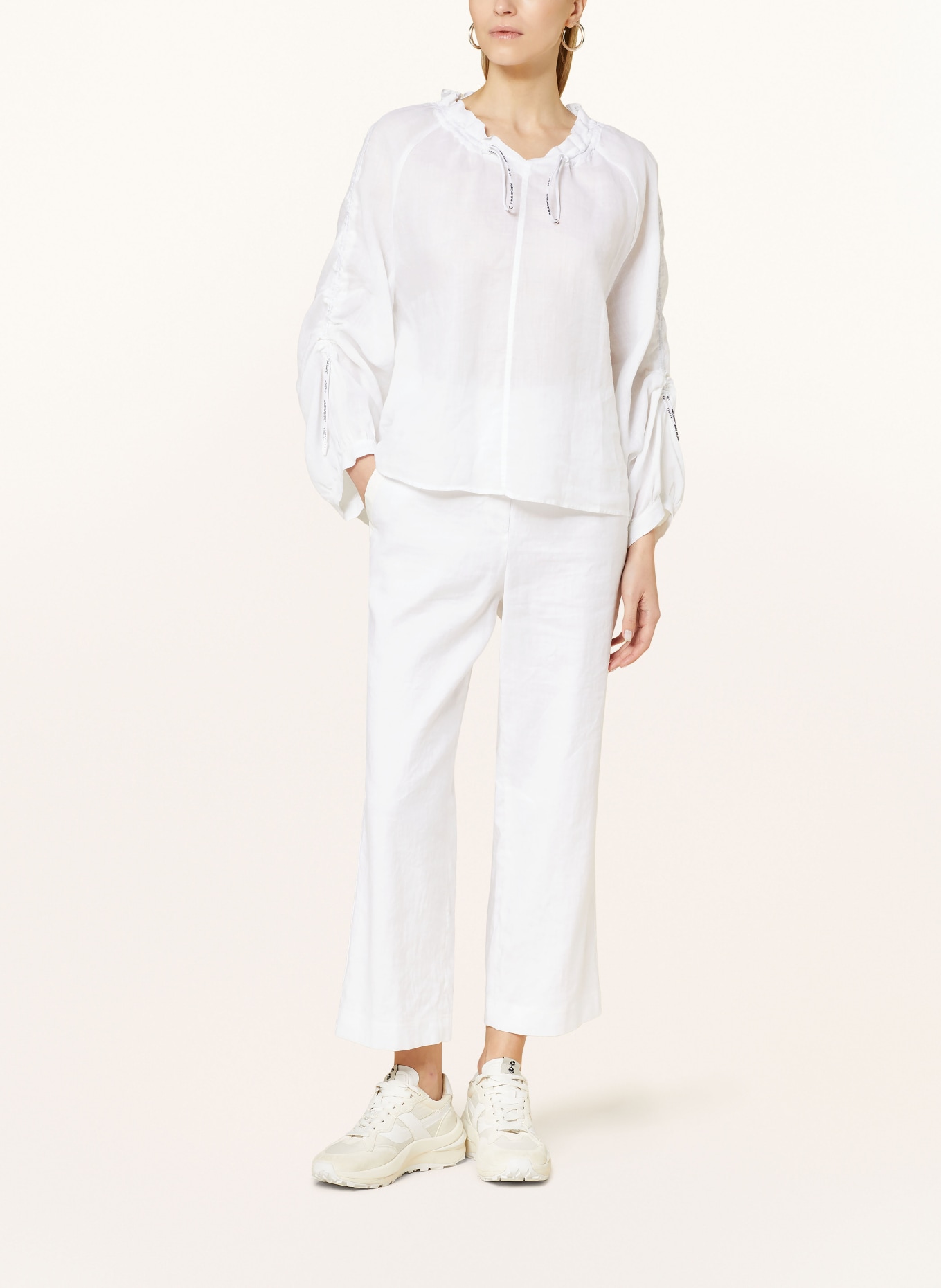 MARC CAIN Culottes WUSU with linen, Color: 100 WHITE (Image 2)