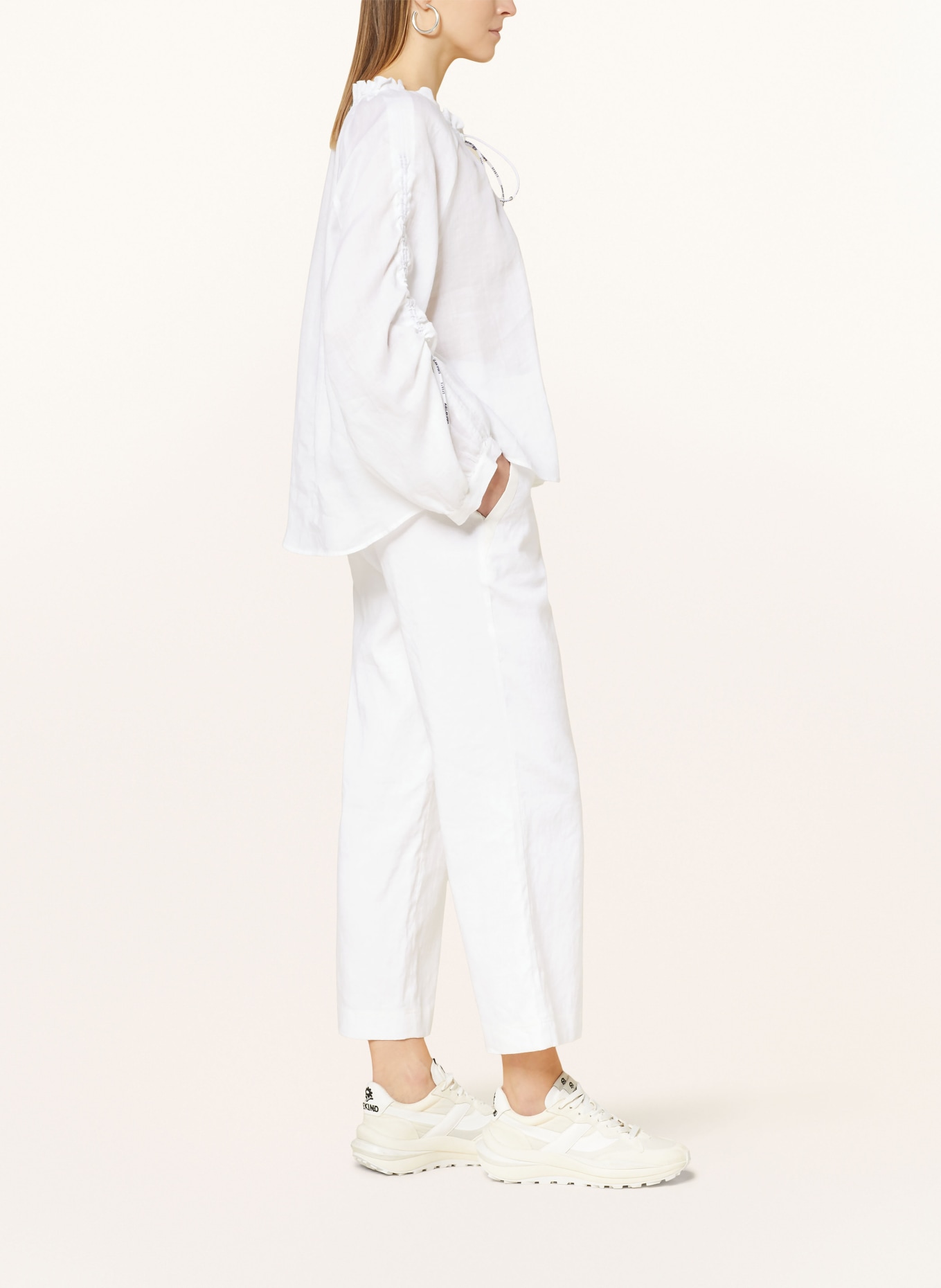 MARC CAIN Culottes WUSU with linen, Color: 100 WHITE (Image 4)