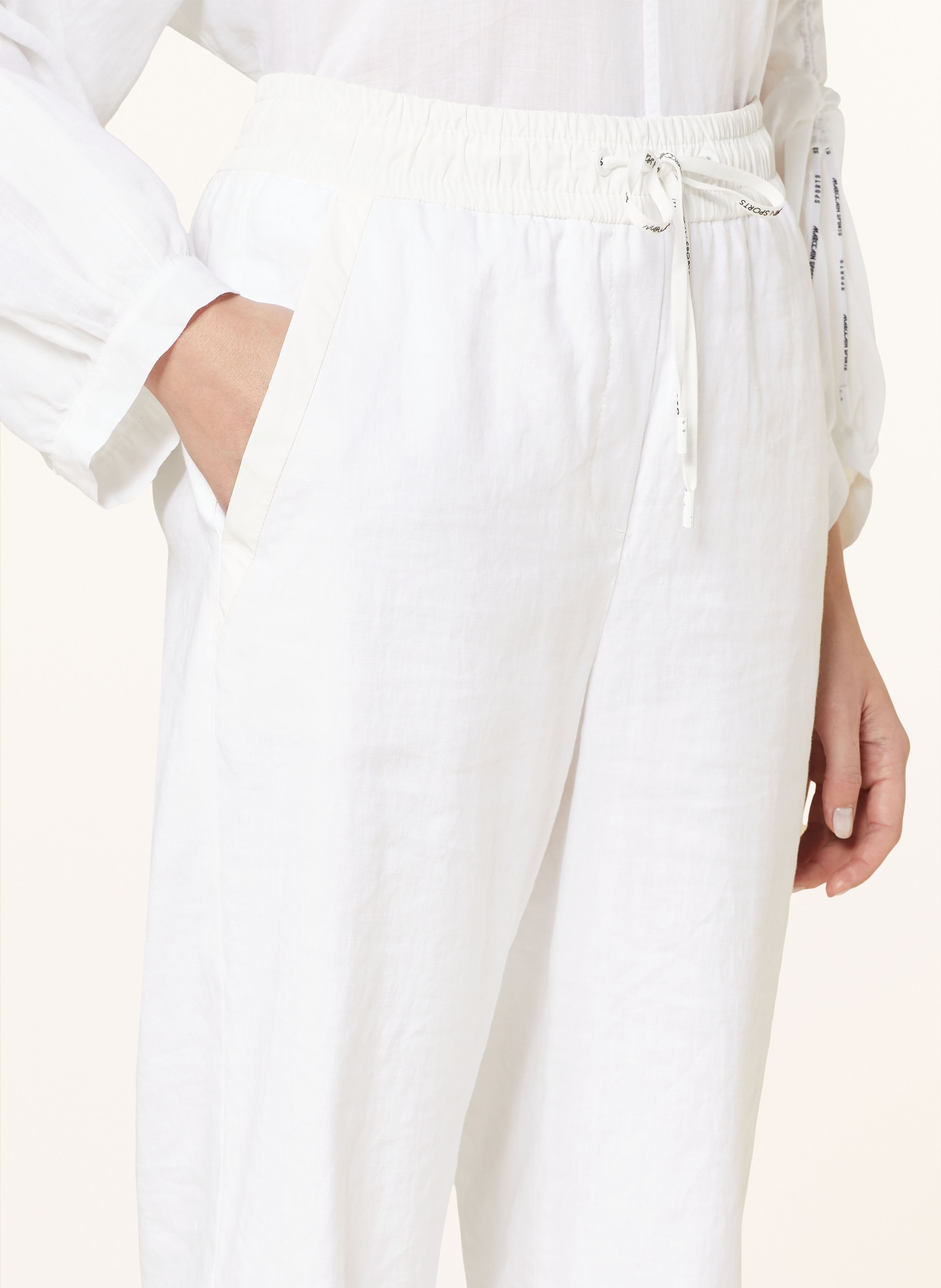 MARC CAIN Culotte WUSU mit Leinen, Farbe: 100 WHITE (Bild 5)