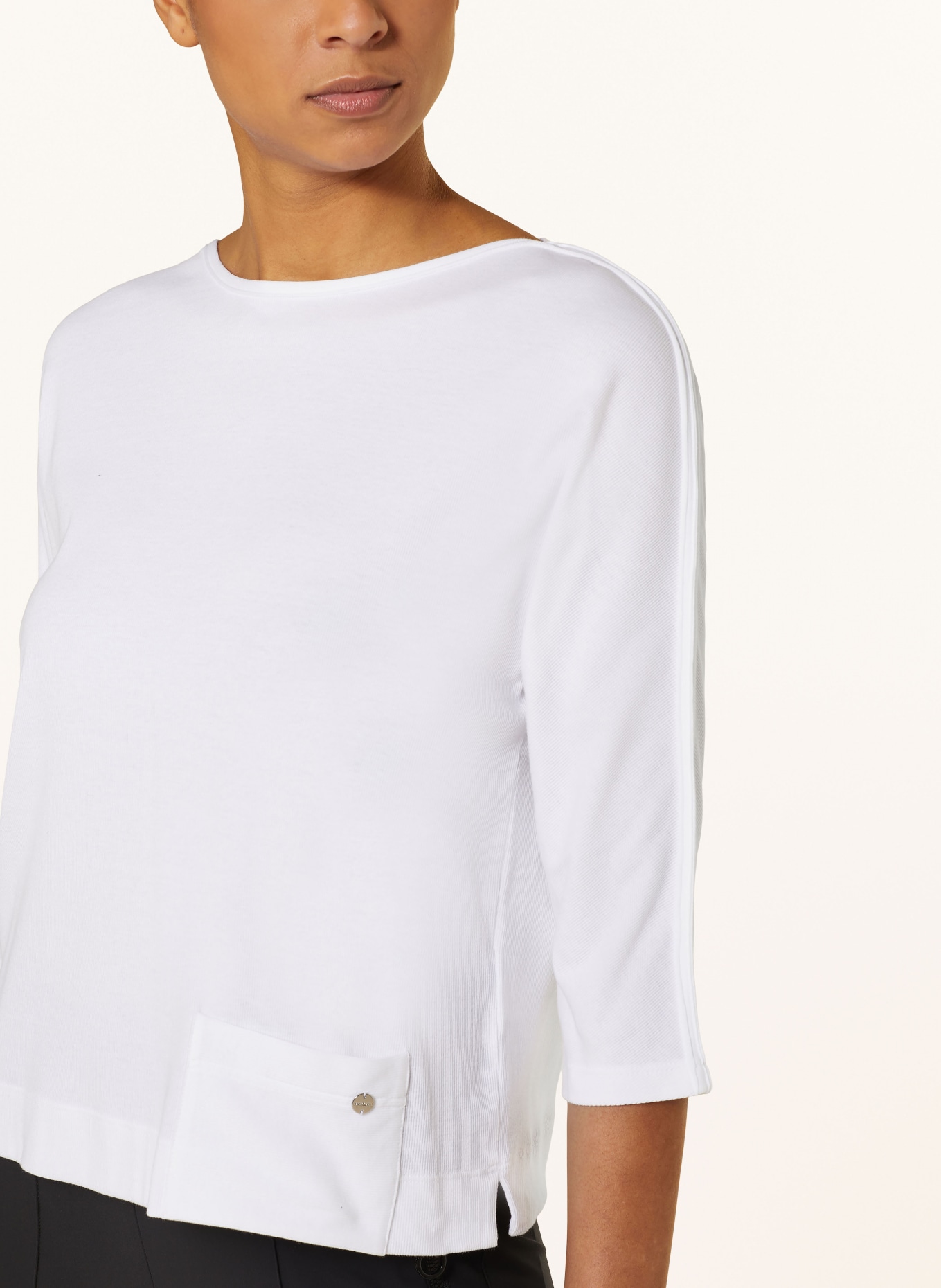 MARC CAIN Shirt with 3/4 sleeves, Color: 100 WHITE (Image 4)