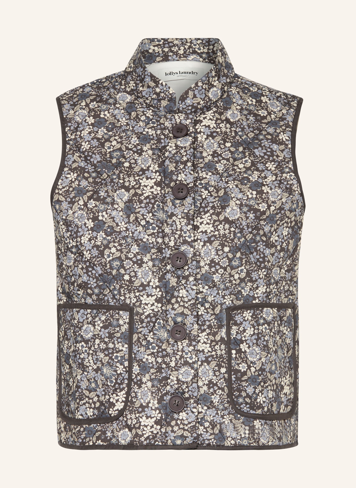 lollys laundry Quilted vest CAIRO, Color: DARK GRAY/ DARK BLUE/ TAUPE (Image 1)