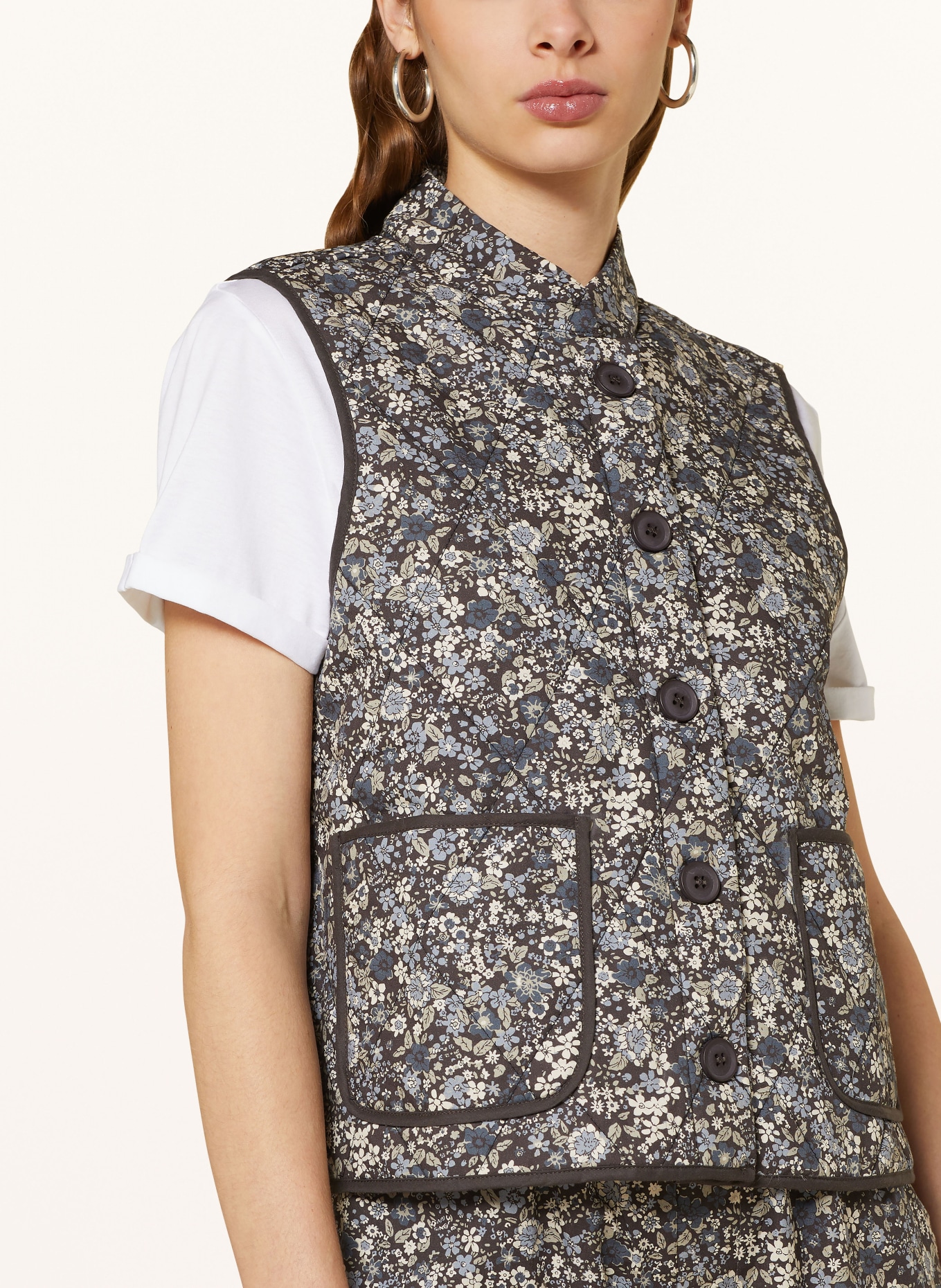 lollys laundry Quilted vest CAIRO, Color: DARK GRAY/ DARK BLUE/ TAUPE (Image 4)