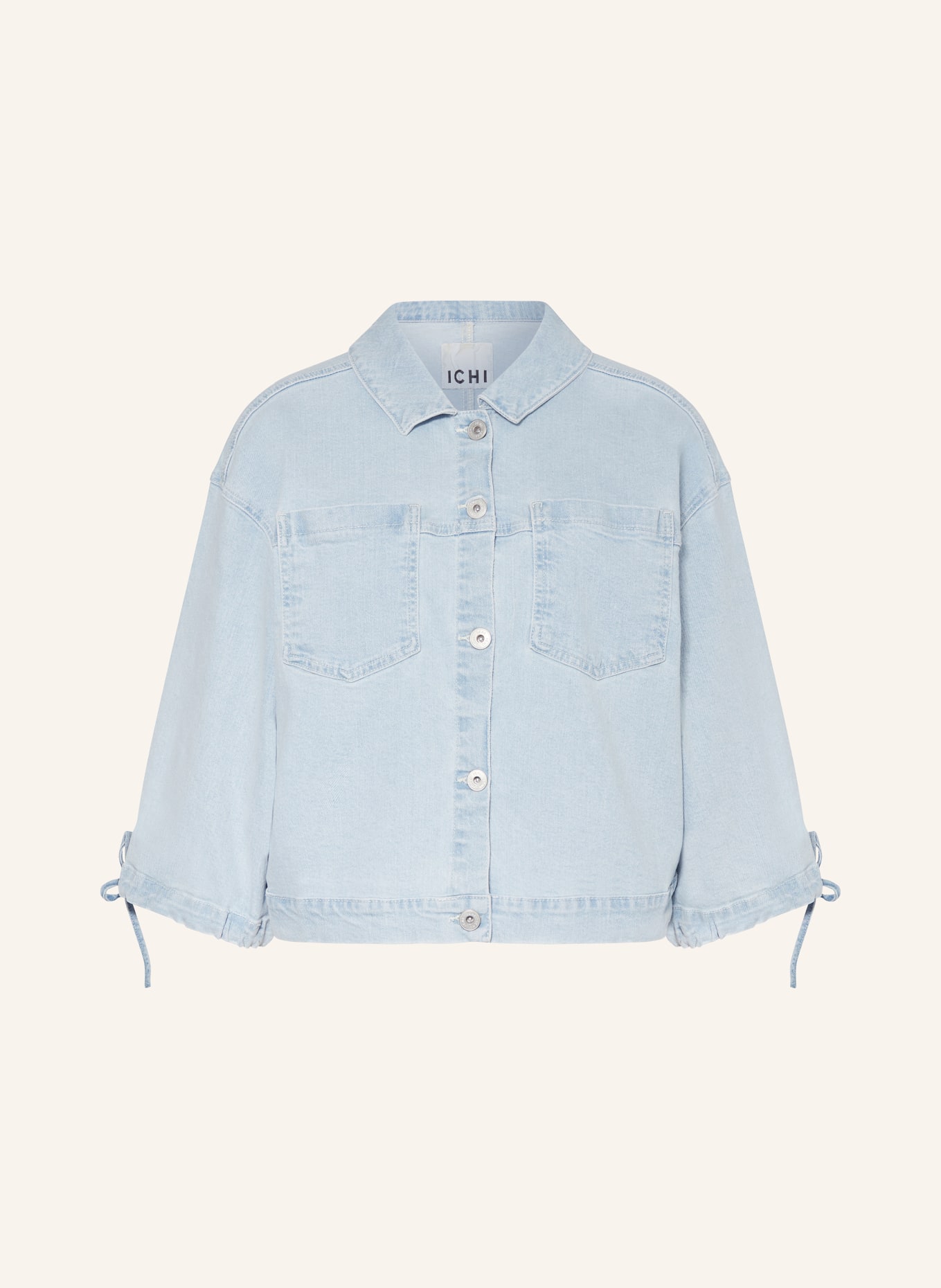 ICHI Denim shirt IHCARLEY with 3/4 sleeves, Color: LIGHT BLUE (Image 1)