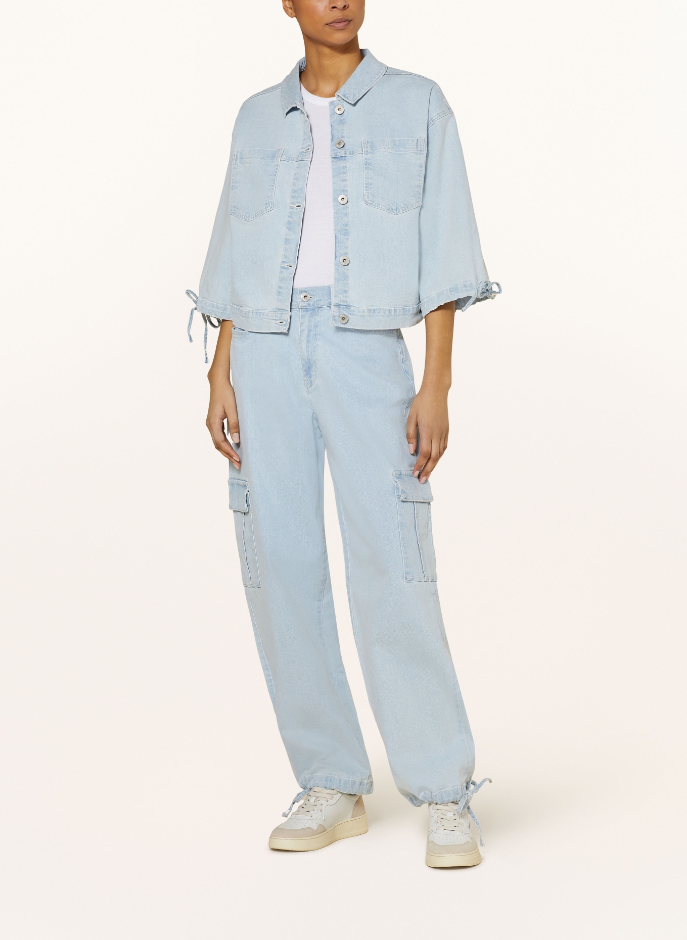 ICHI Denim shirt IHCARLEY with 3/4 sleeves, Color: LIGHT BLUE (Image 2)