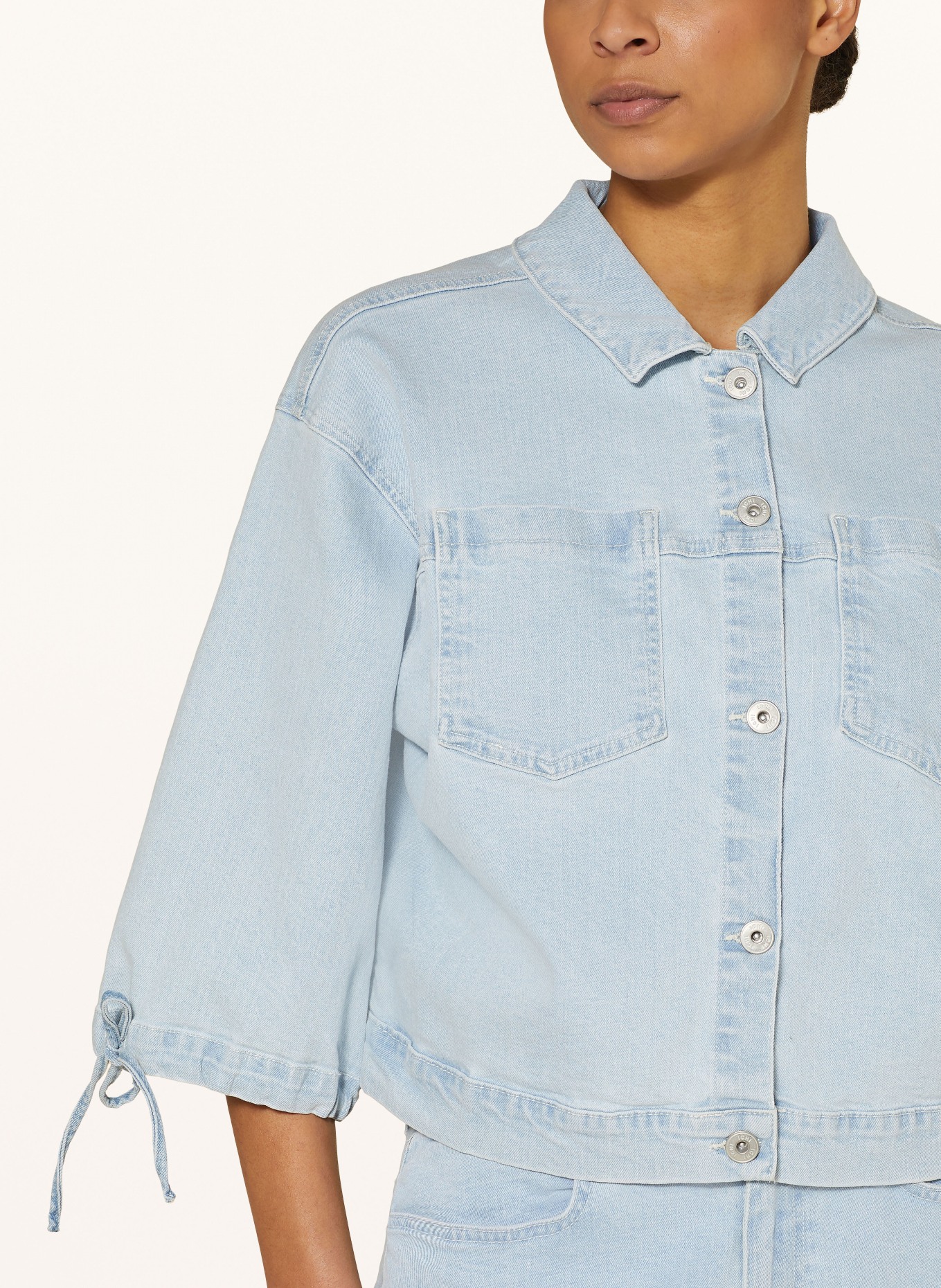 ICHI Denim shirt IHCARLEY with 3/4 sleeves, Color: LIGHT BLUE (Image 4)