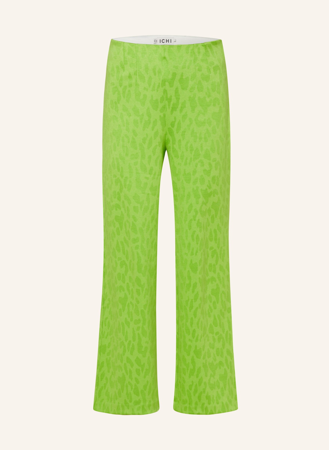ICHI Wide leg trousers IHKATE, Color: NEON GREEN/ LIGHT GREEN (Image 1)