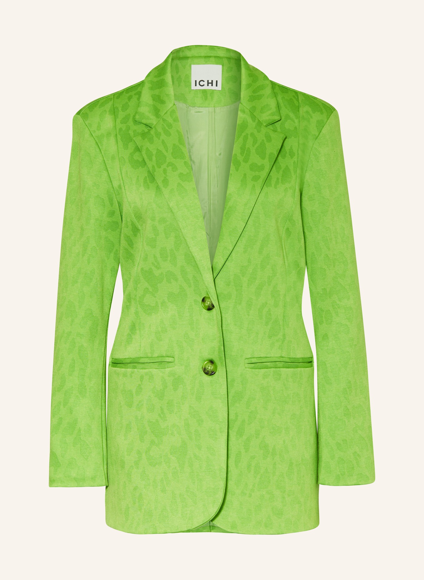 ICHI Oversized blazer IHKATE, Color: NEON GREEN/ LIGHT GREEN (Image 1)