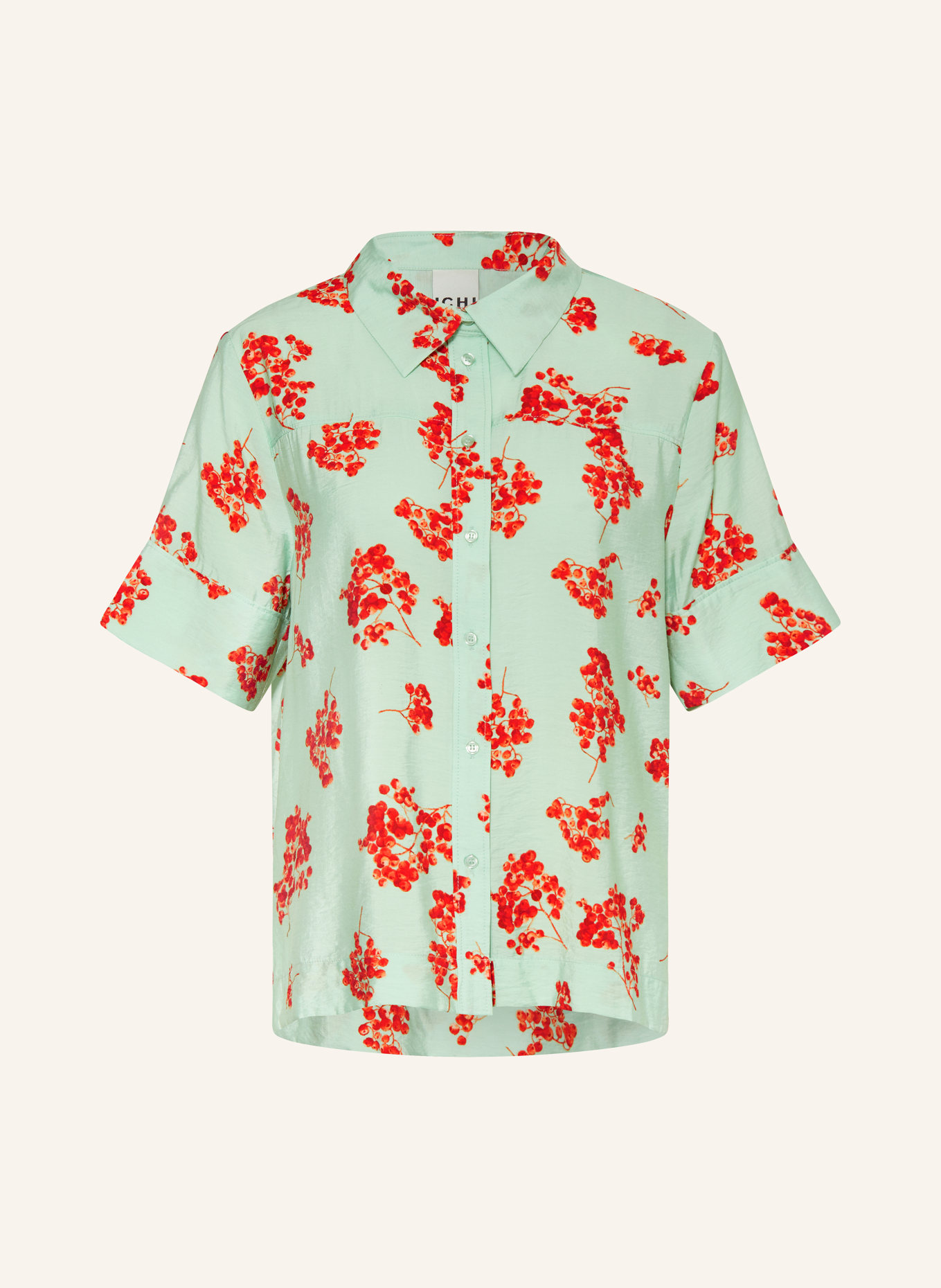 ICHI Shirt blouse IHYASMA, Color: LIGHT GREEN/ ORANGE (Image 1)