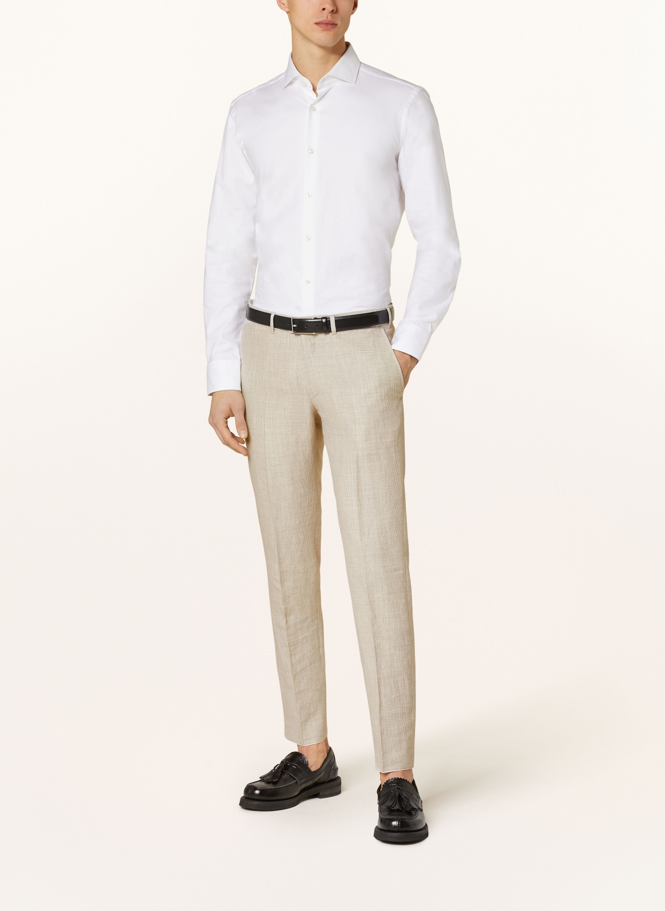 EDUARD DRESSLER Spodnie garniturowe JANIS shaped fit, Kolor: BEŻOWY (Obrazek 3)