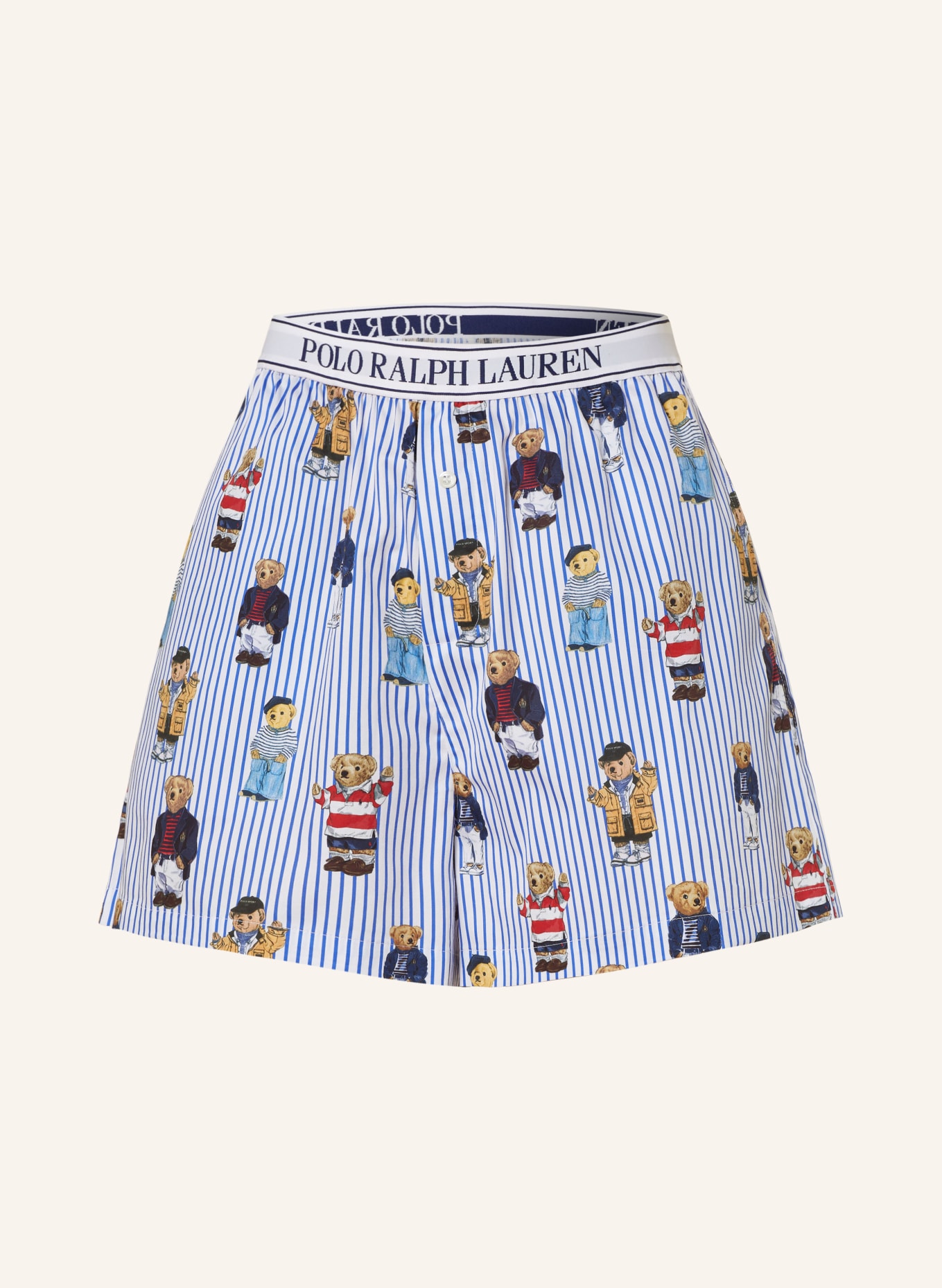 POLO RALPH LAUREN Pajama shorts in white/ blue/ red