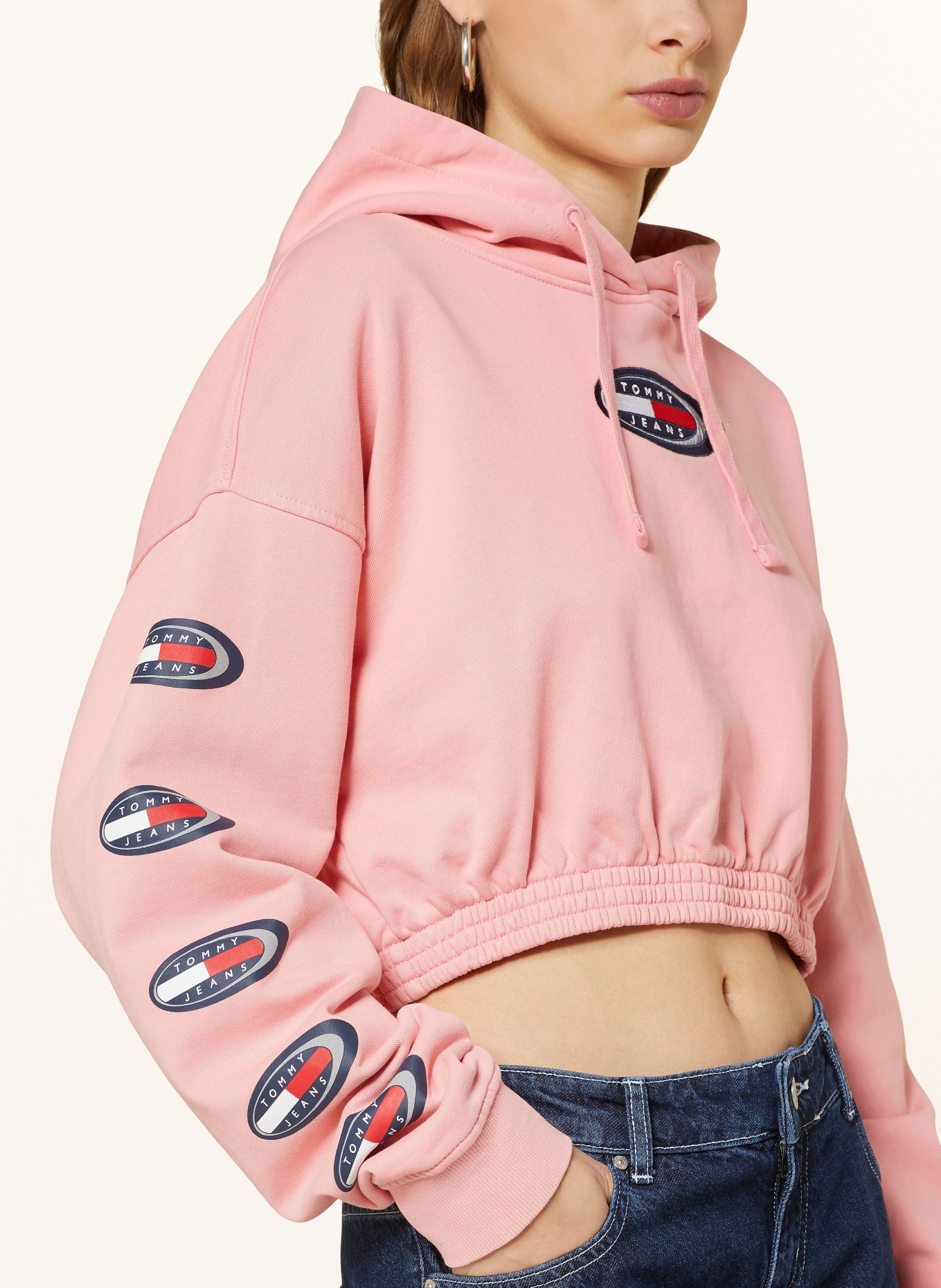 TOMMY JEANS Cropped-Hoodie, Farbe: PINK (Bild 5)