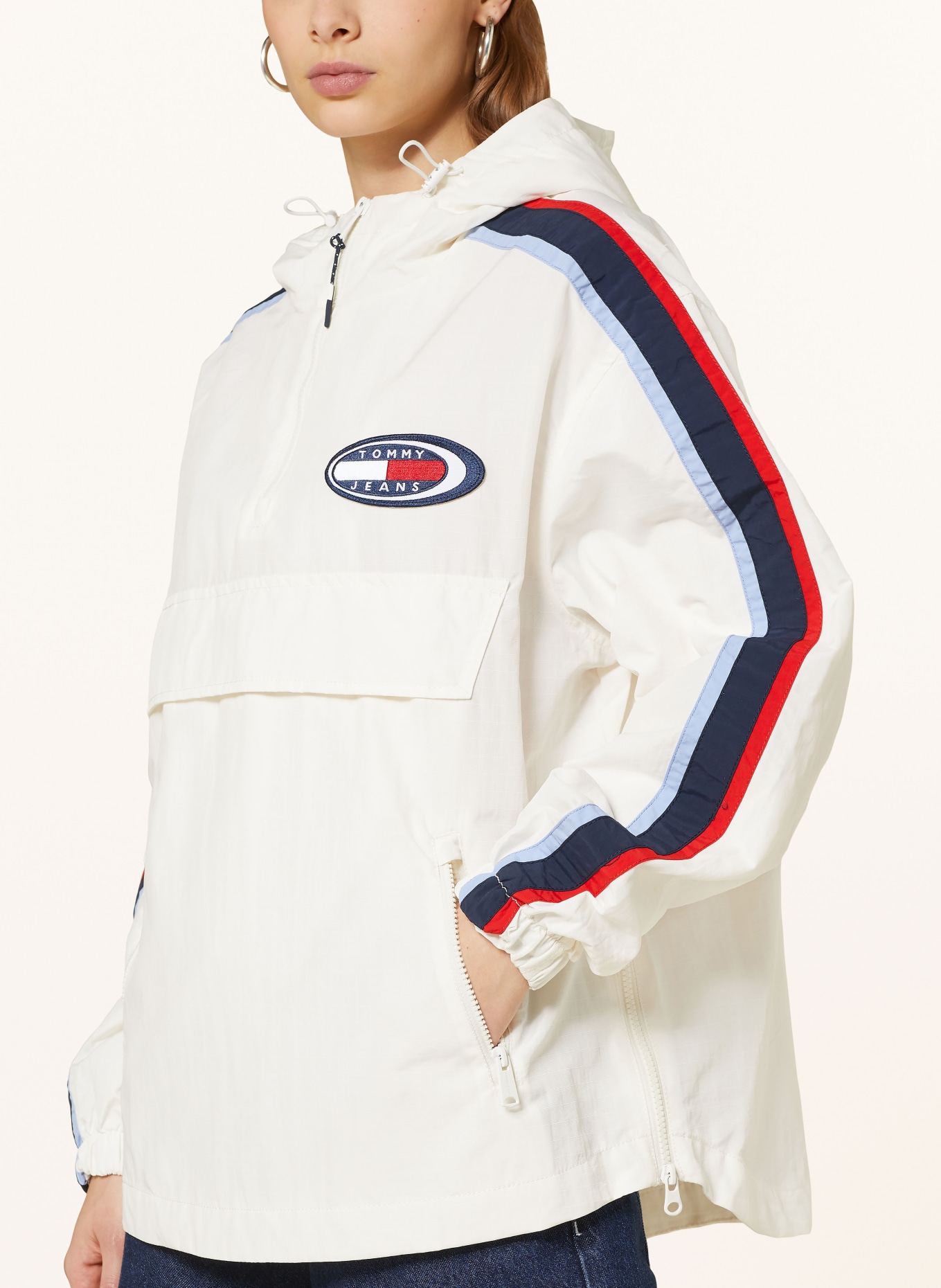 TOMMY JEANS Anorak jacket, Color: WHITE/ DARK BLUE/ RED (Image 5)