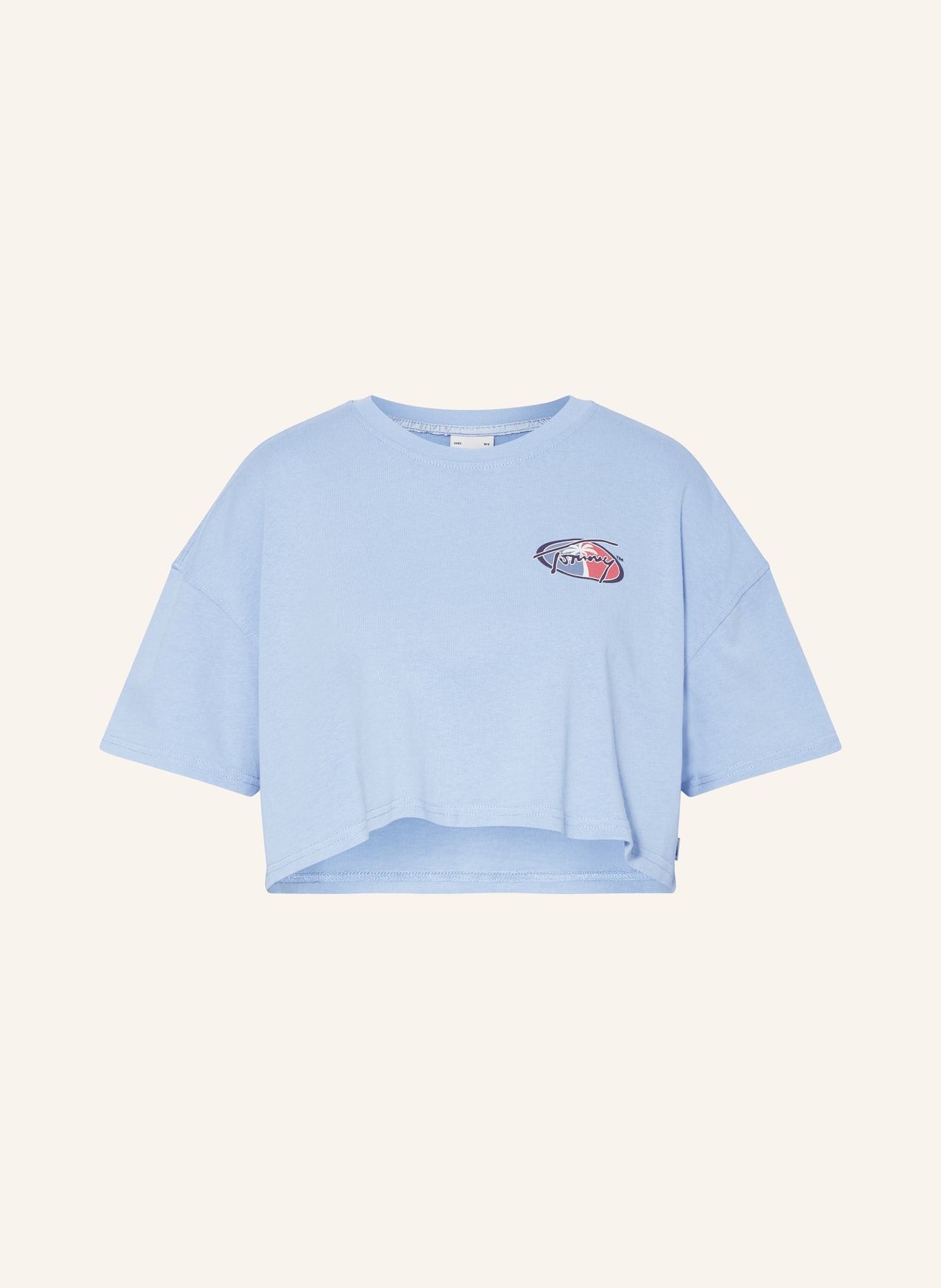 TOMMY JEANS Cropped shirt, Color: LIGHT BLUE/ RED/ WHITE (Image 1)