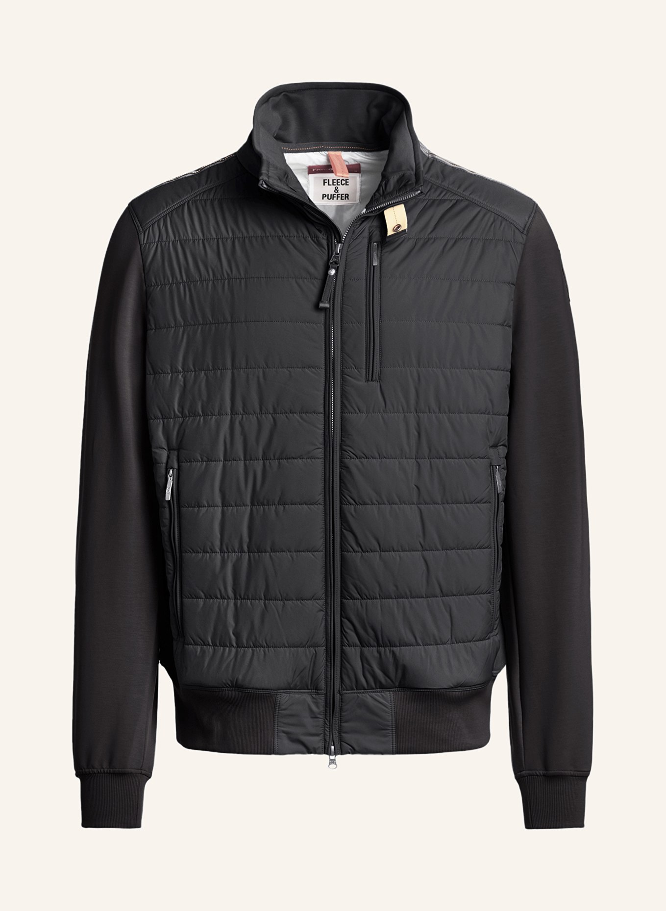 PARAJUMPERS Quilted jacket ELLIOT in mixed materials, Color: BLACK (Image 1)
