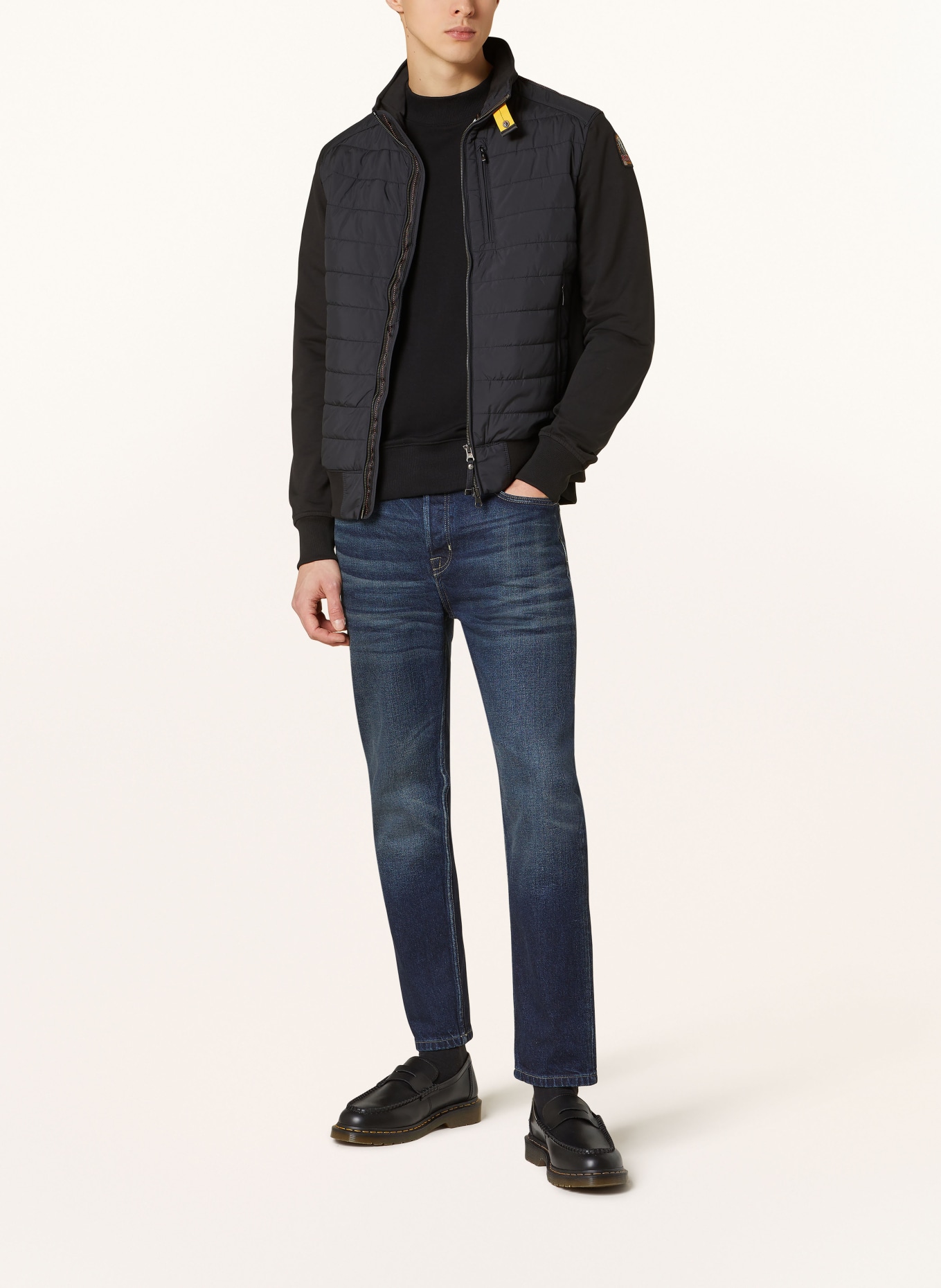 PARAJUMPERS Quilted jacket ELLIOT in mixed materials, Color: BLACK (Image 2)
