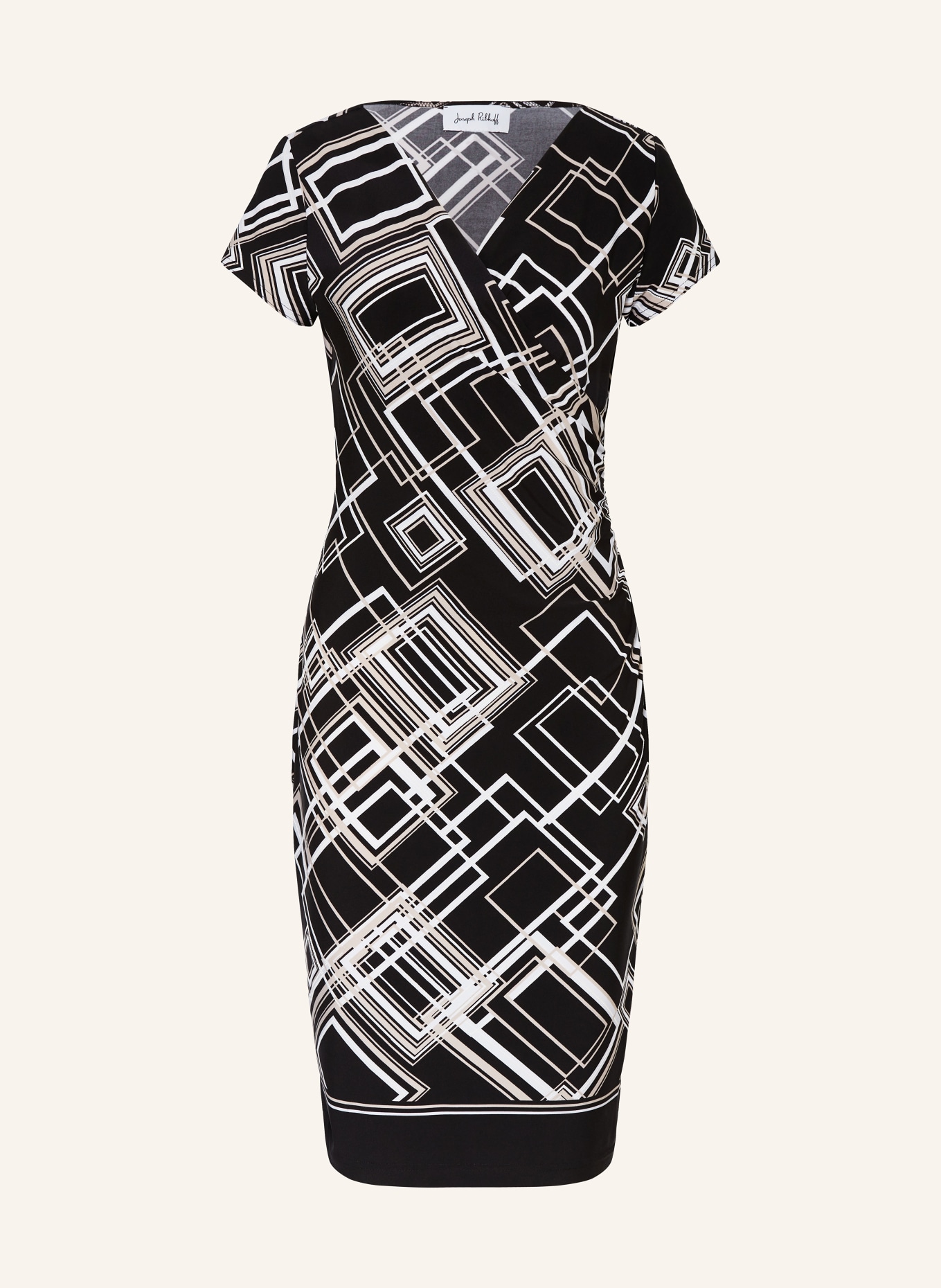 Joseph Ribkoff Dress, Color: BLACK/ BEIGE/ WHITE (Image 1)