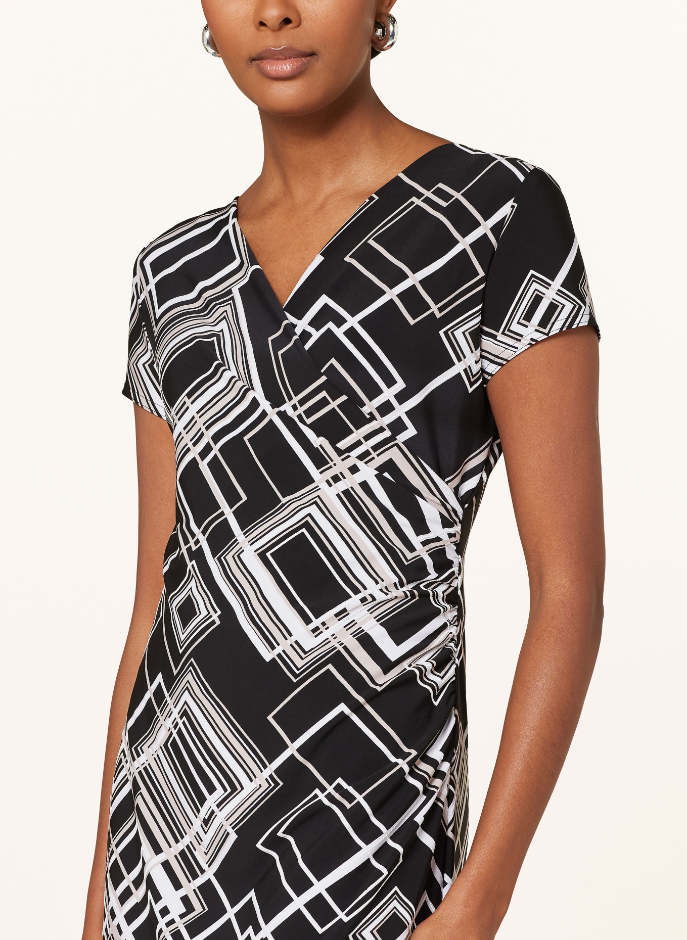 Joseph Ribkoff Dress, Color: BLACK/ BEIGE/ WHITE (Image 4)