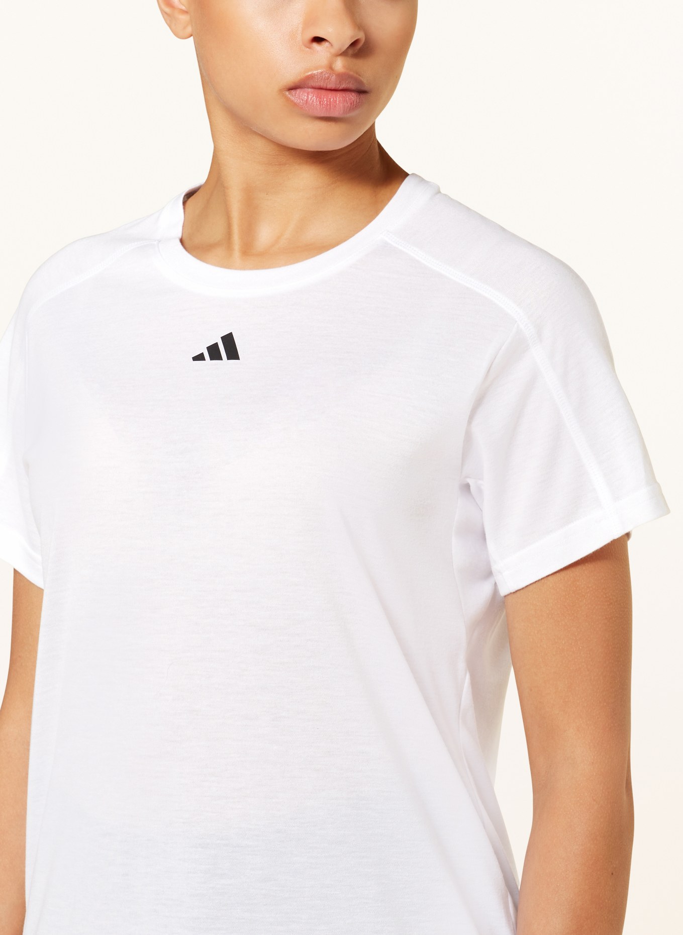 adidas T-Shirt AEROREADY TRAIN ESSENTIALS, Farbe: WEISS (Bild 4)