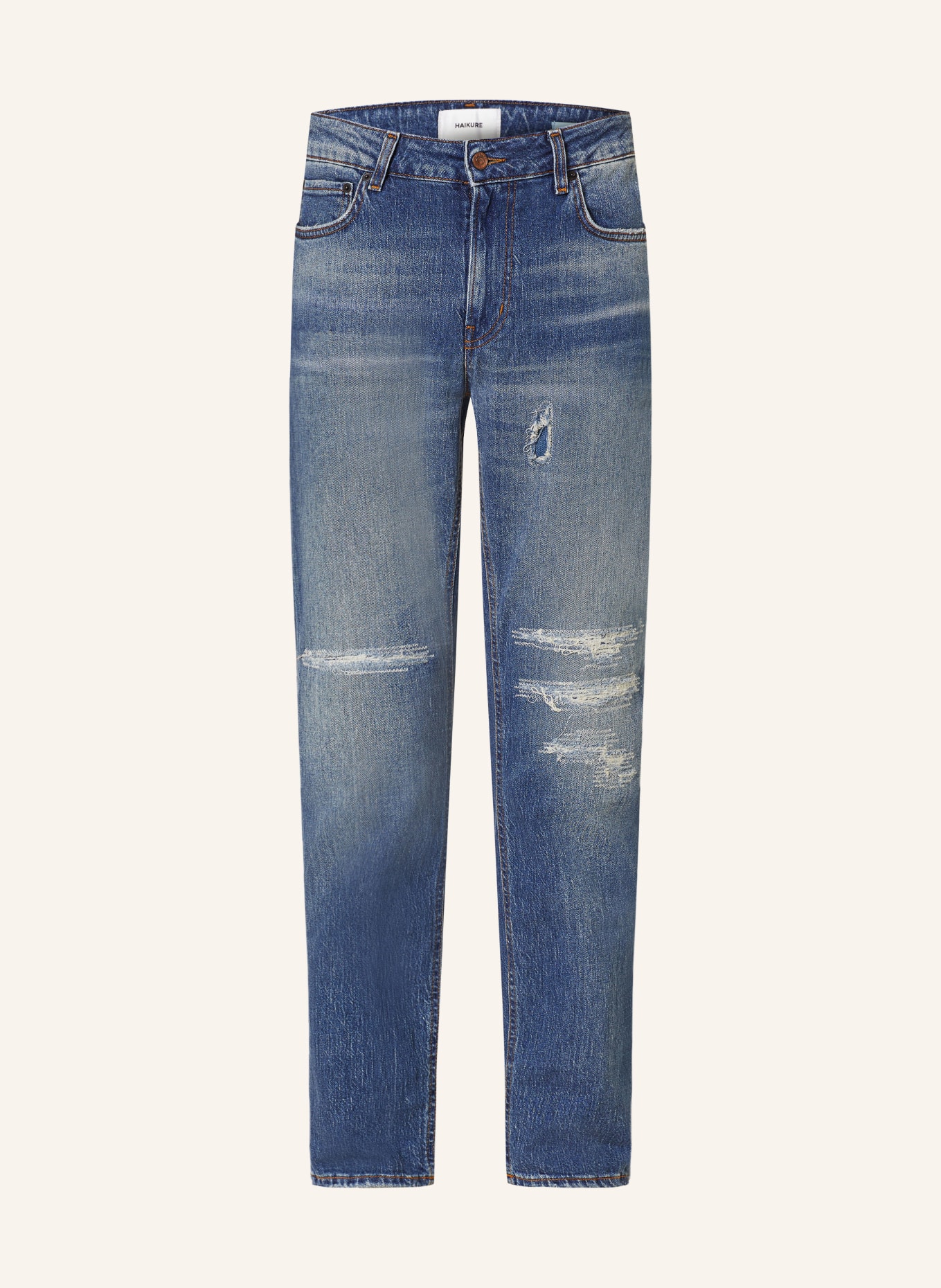 HAIKURE Jeansy w stylu destroyed CLEVELAND extra slim fit, Kolor: L0820 BASEMENT BLUE (Obrazek 1)