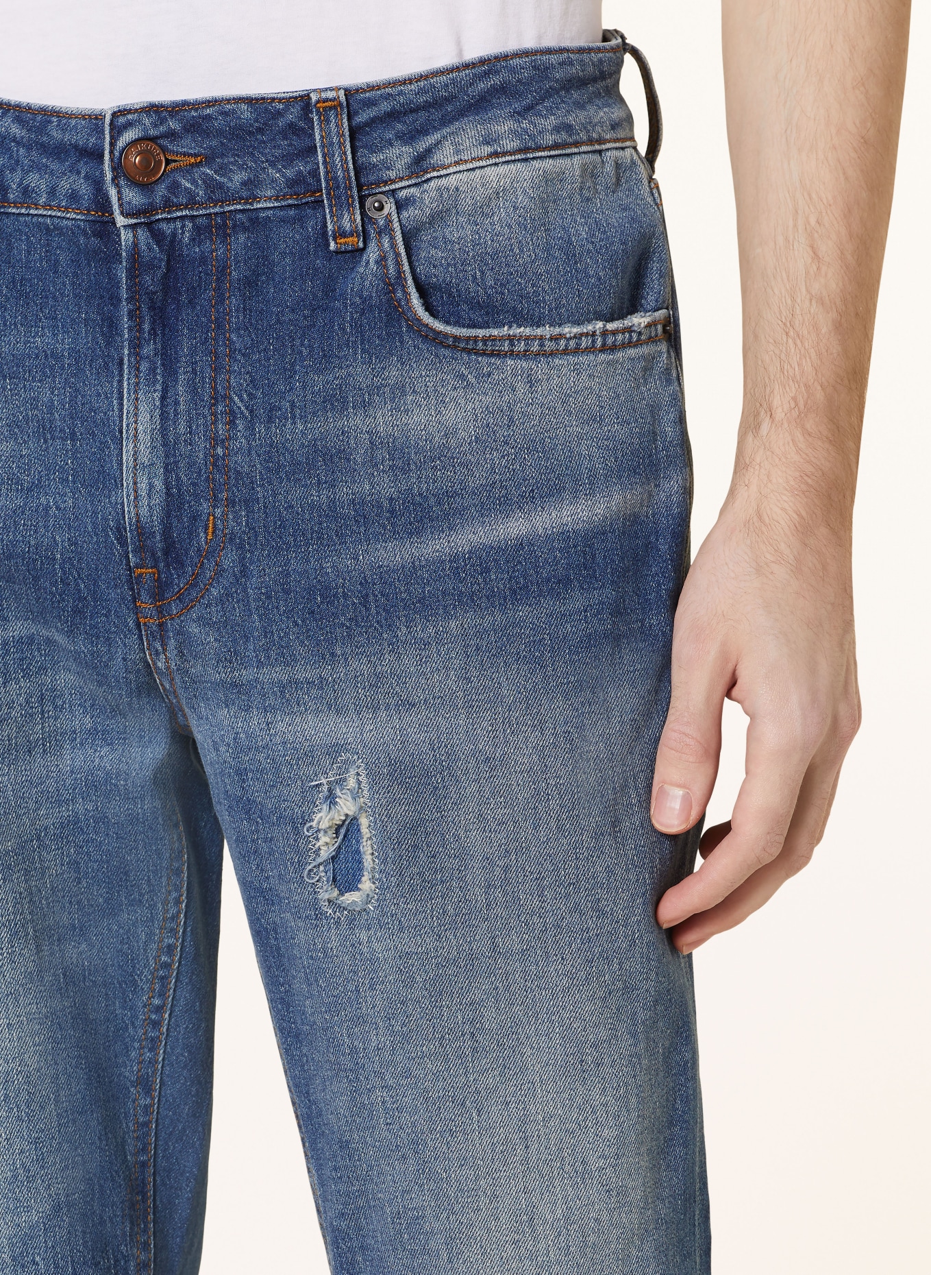 HAIKURE Destroyed Jeans CLEVELAND Extra Slim Fit, Farbe: L0820 BASEMENT BLUE (Bild 5)