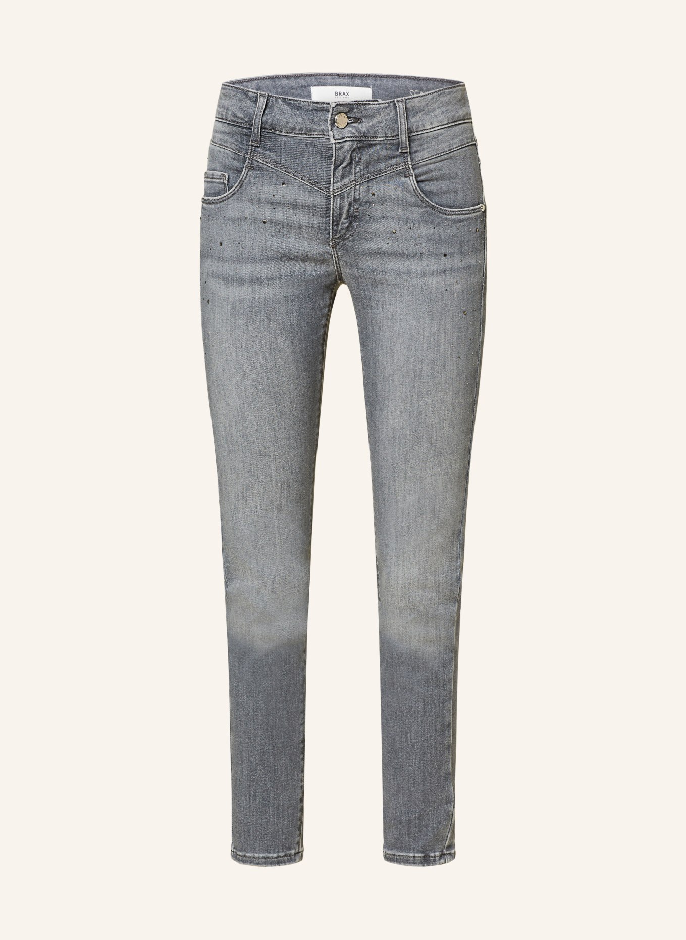 BRAX 7/8-Jeans ANA S mit Schmucksteinen, Farbe: 04 USED GREY (Bild 1)