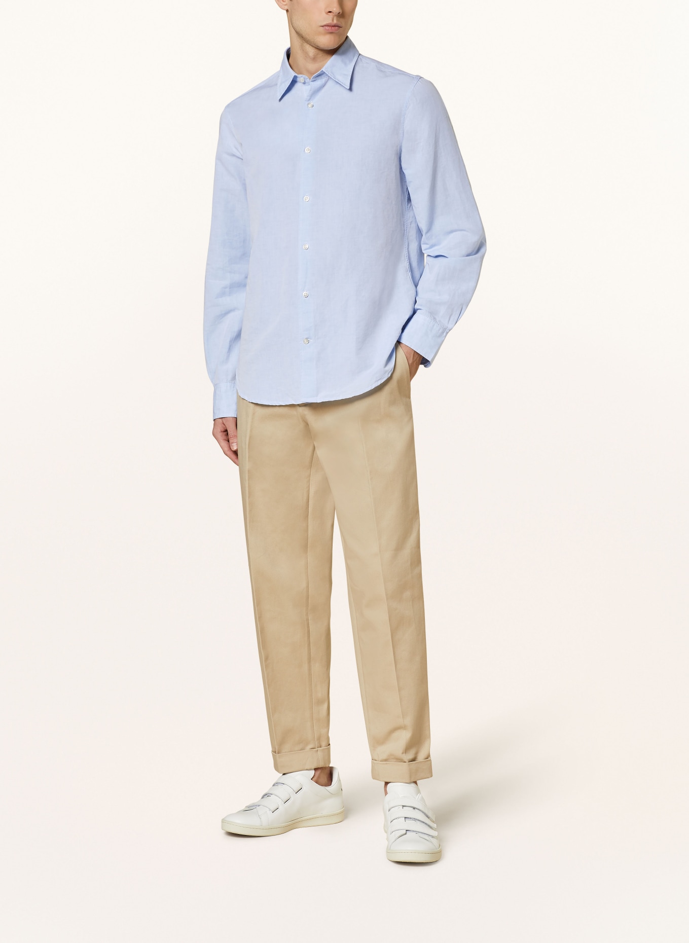 Officine Générale Shirt regular fit with linen, Color: LIGHT BLUE (Image 2)