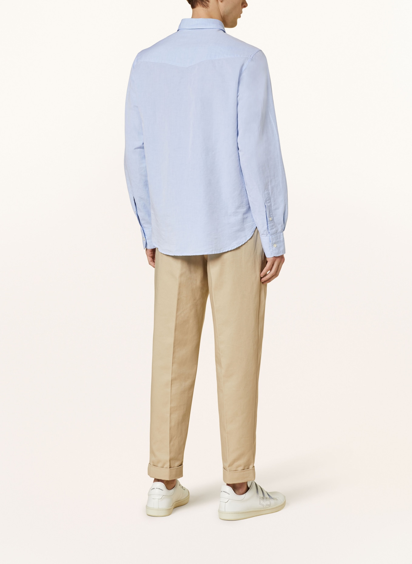 Officine Générale Shirt regular fit with linen, Color: LIGHT BLUE (Image 3)