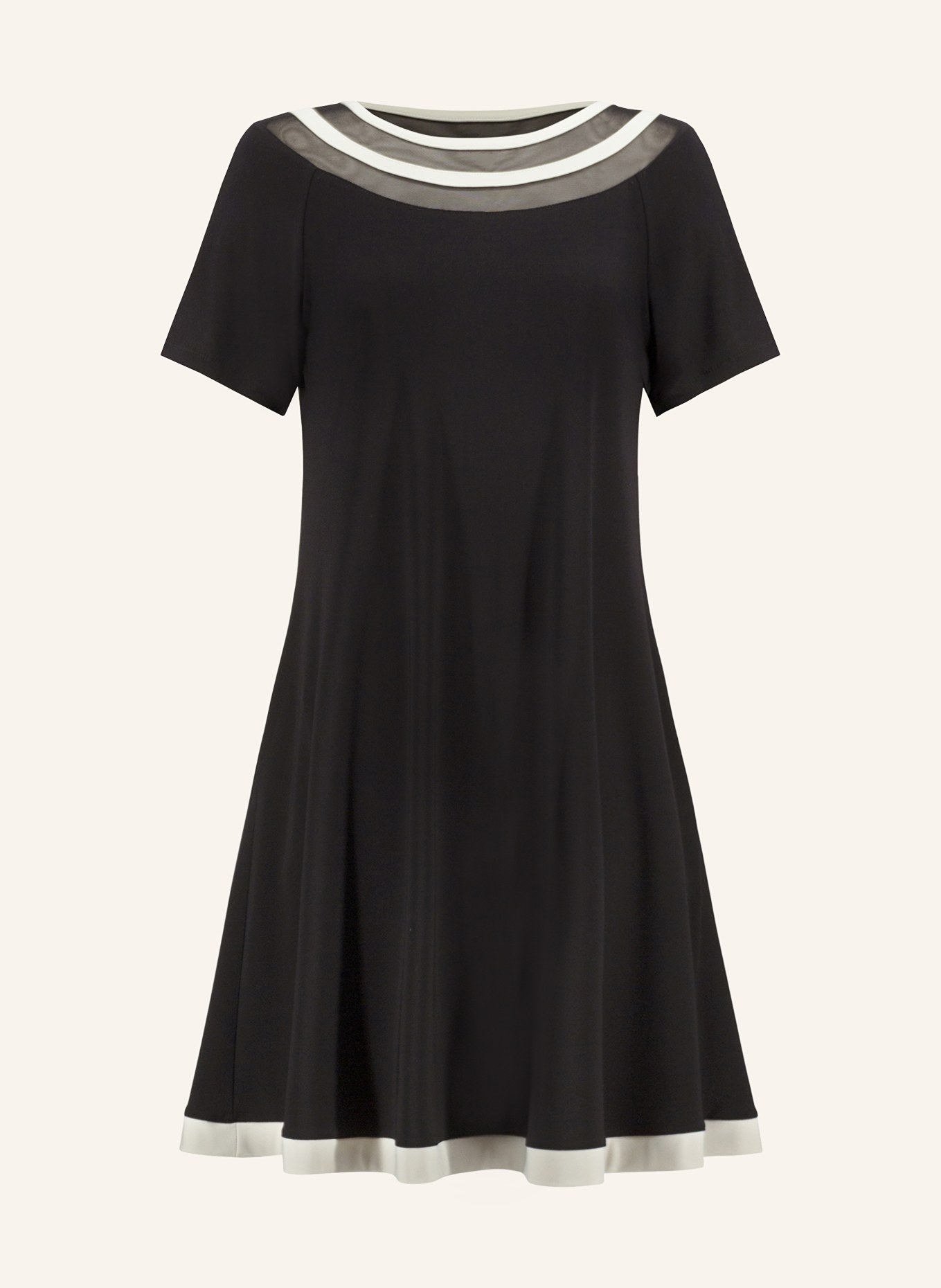 Joseph Ribkoff Dress with mesh, Color: BLACK/ ECRU (Image 1)