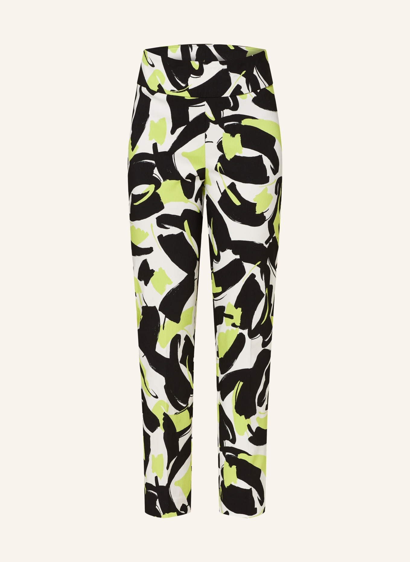 Joseph Ribkoff Trousers, Color: BLACK/ WHITE/ NEON GREEN (Image 1)
