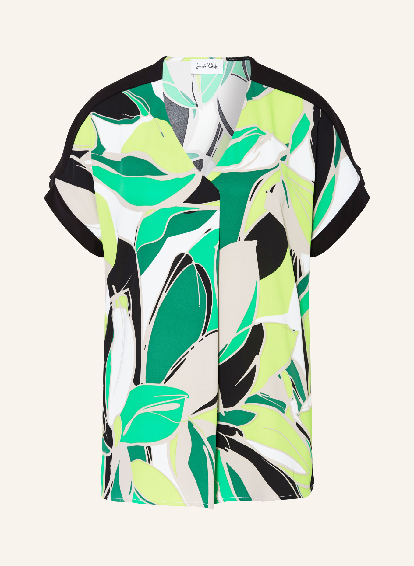 Joseph Ribkoff Shirt blouse, Color: WHITE/ GREEN/ BLACK (Image 1)
