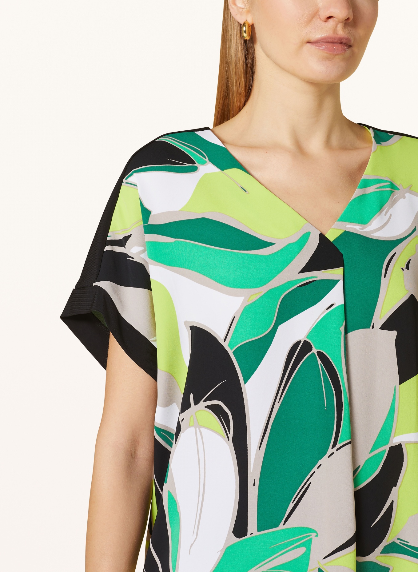 Joseph Ribkoff Shirt blouse, Color: WHITE/ GREEN/ BLACK (Image 4)