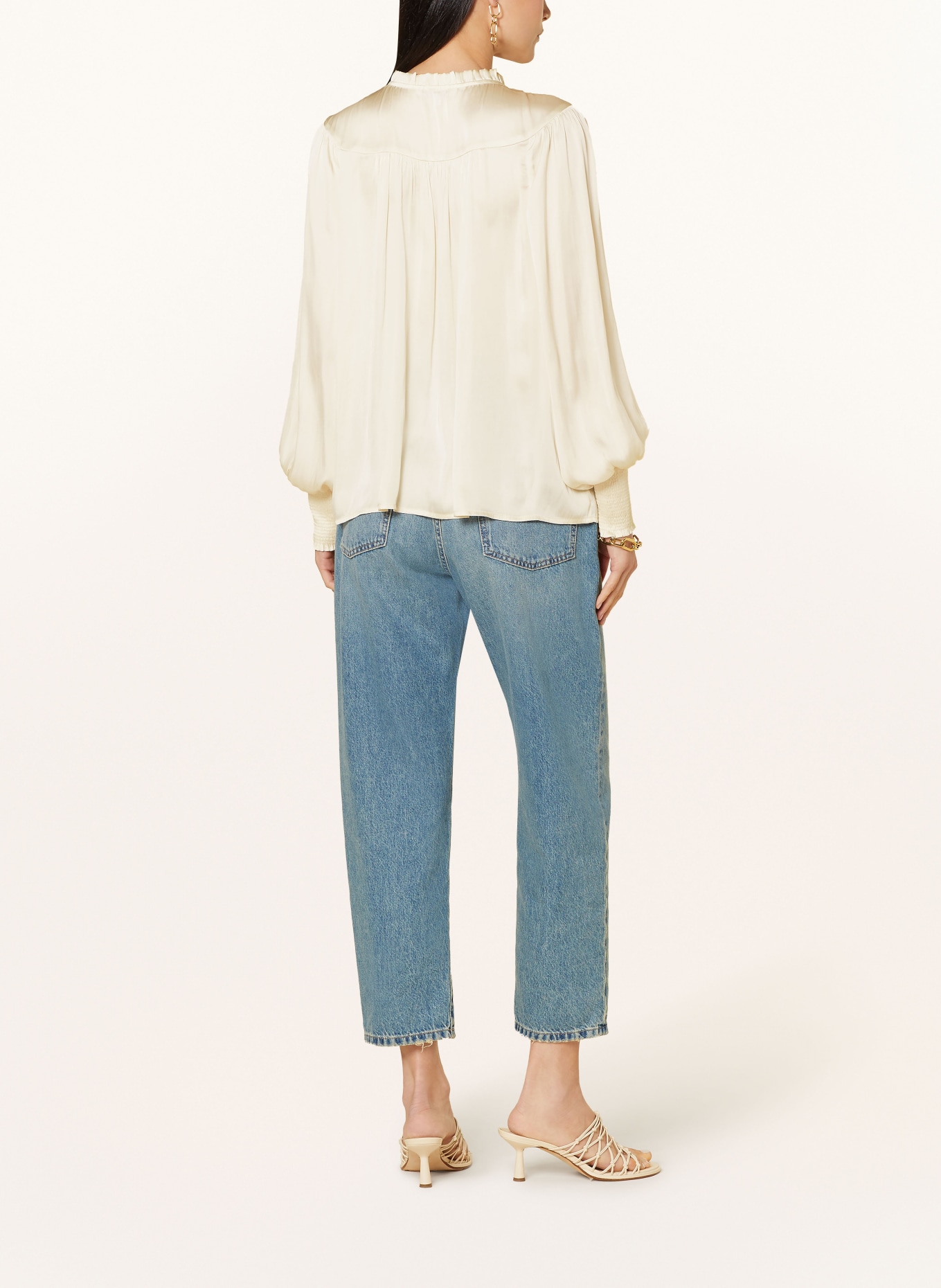 MRS & HUGS Satin blouse, Color: CREAM (Image 3)