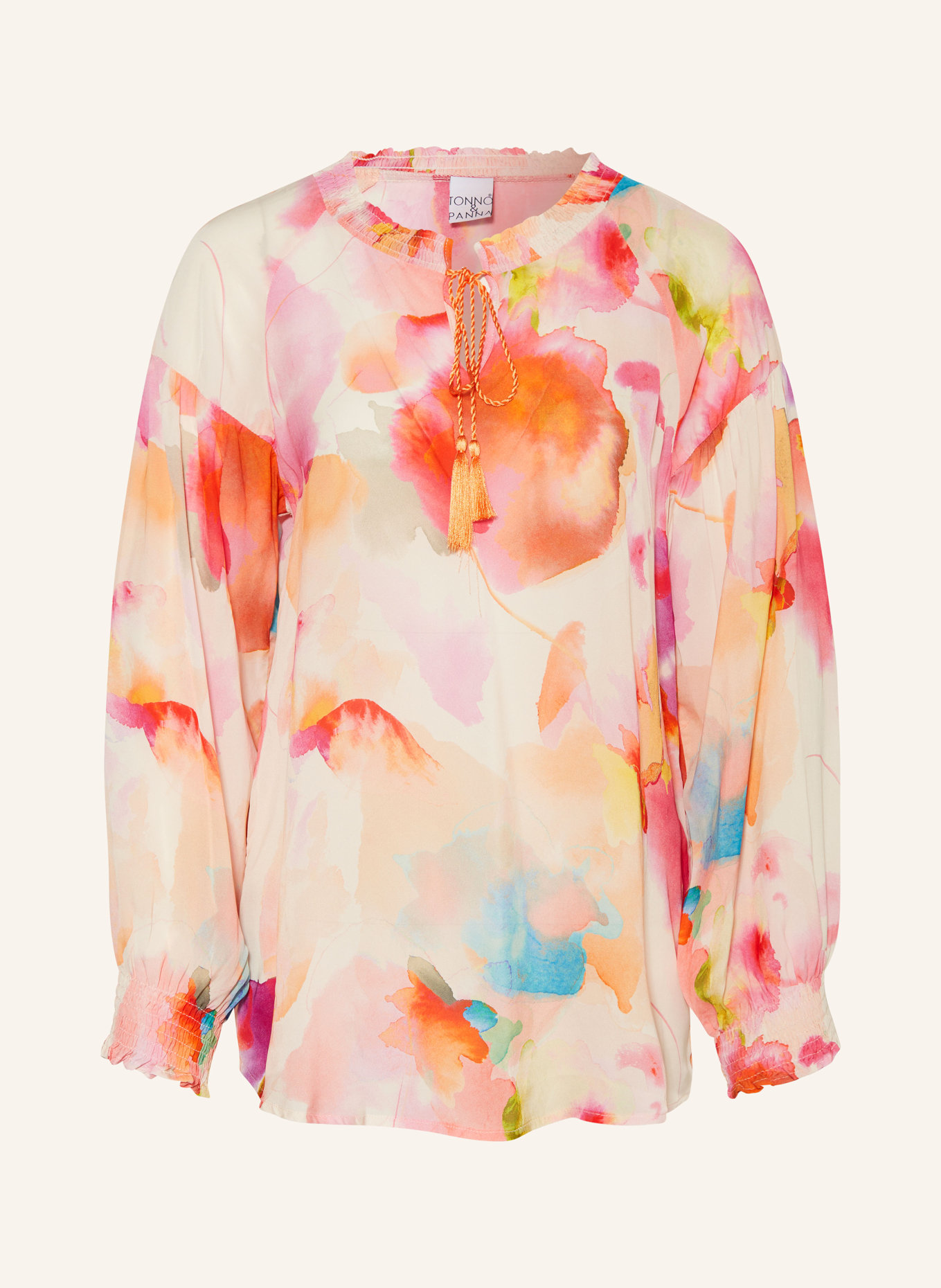 TONNO & PANNA Shirt blouse, Color: LIGHT ORANGE/ PURPLE/ TURQUOISE (Image 1)