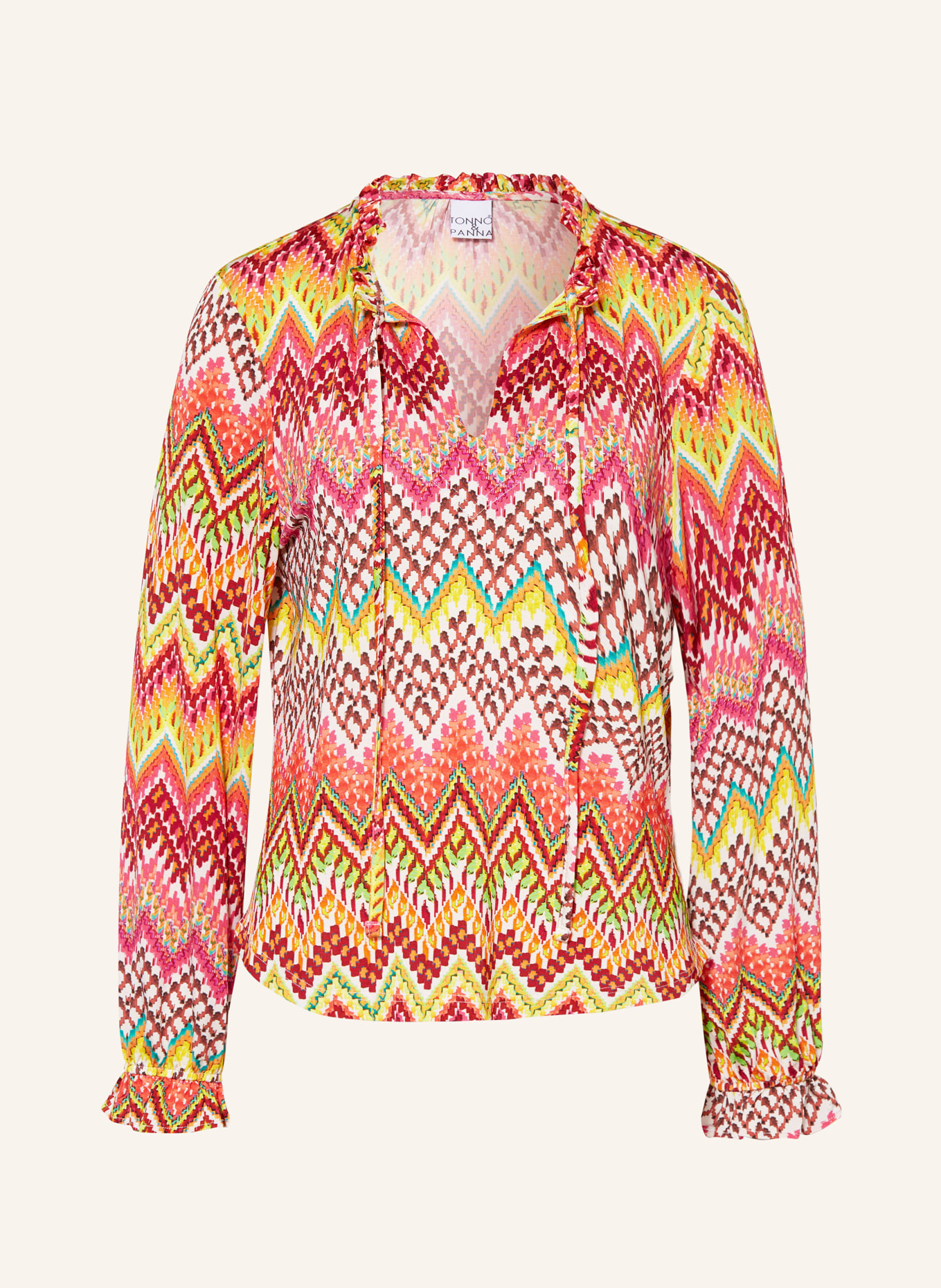 TONNO & PANNA Shirt blouse, Color: YELLOW/ PINK/ BROWN (Image 1)