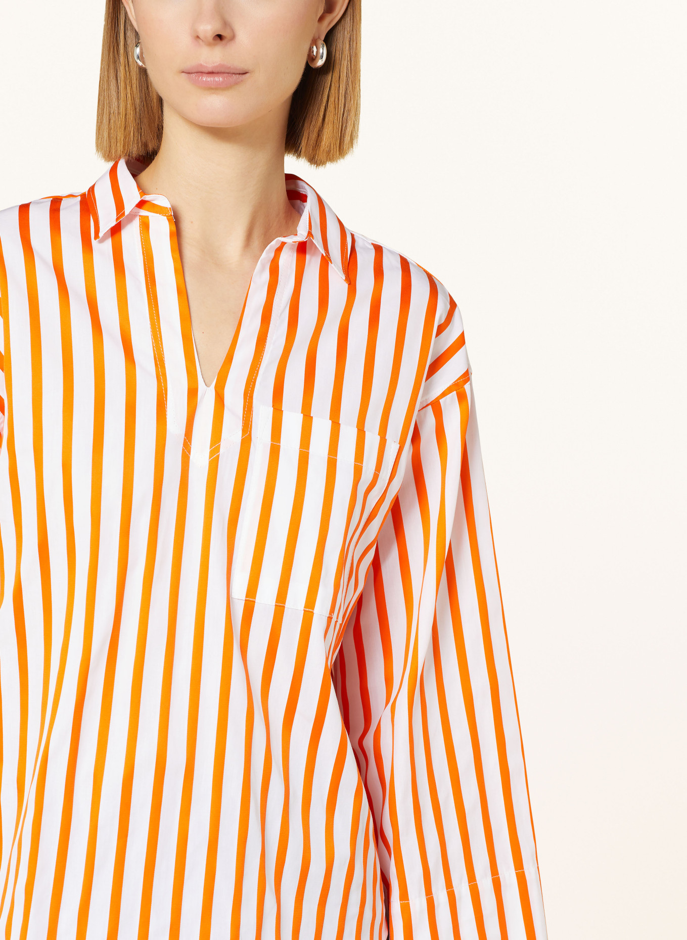 TONNO & PANNA Shirt blouse SIMONTON, Color: WHITE/ ORANGE (Image 4)