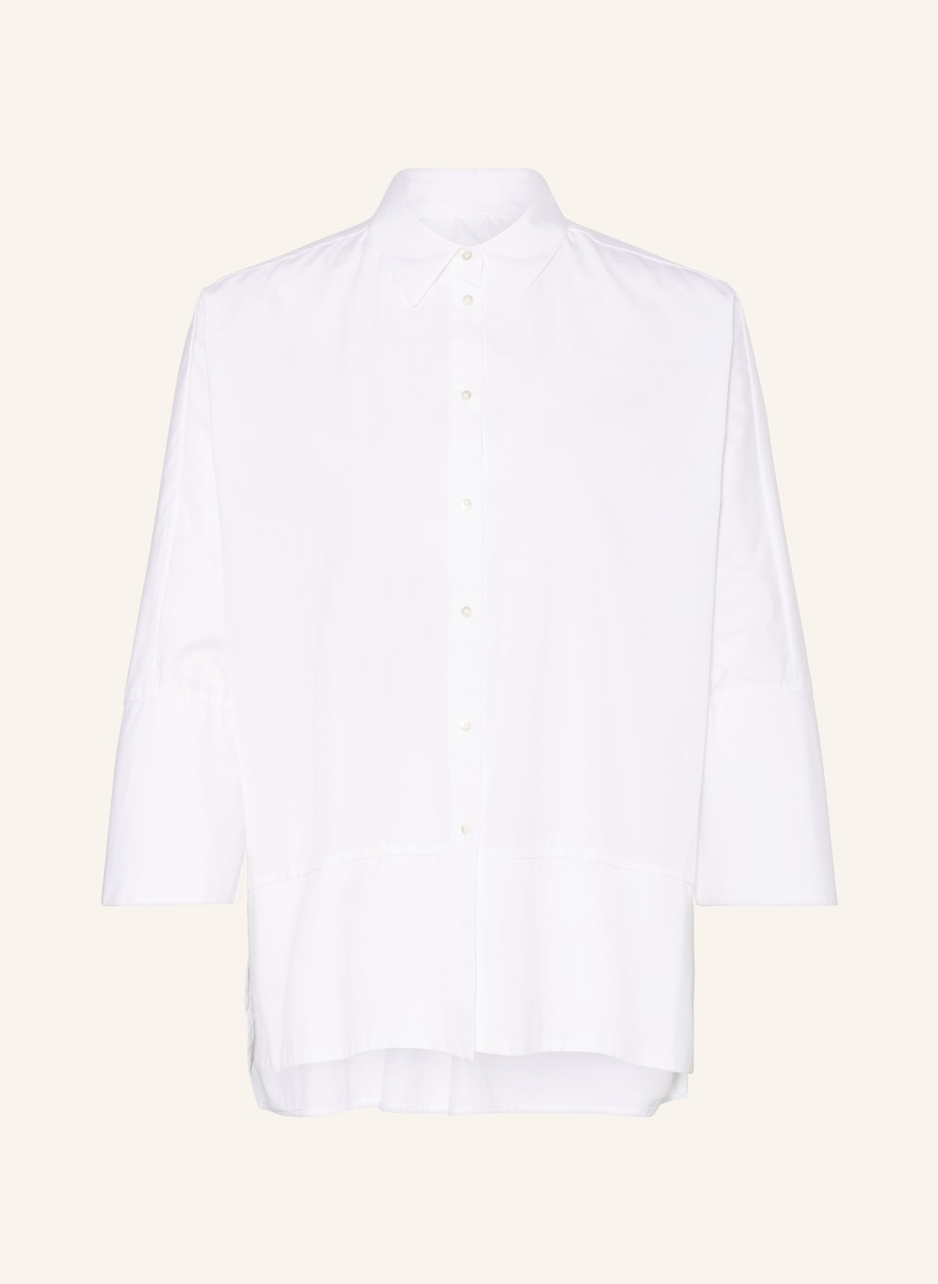 TONNO & PANNA Oversized košilová halenka S 3/4 rukávem, Barva: BÍLÁ (Obrázek 1)