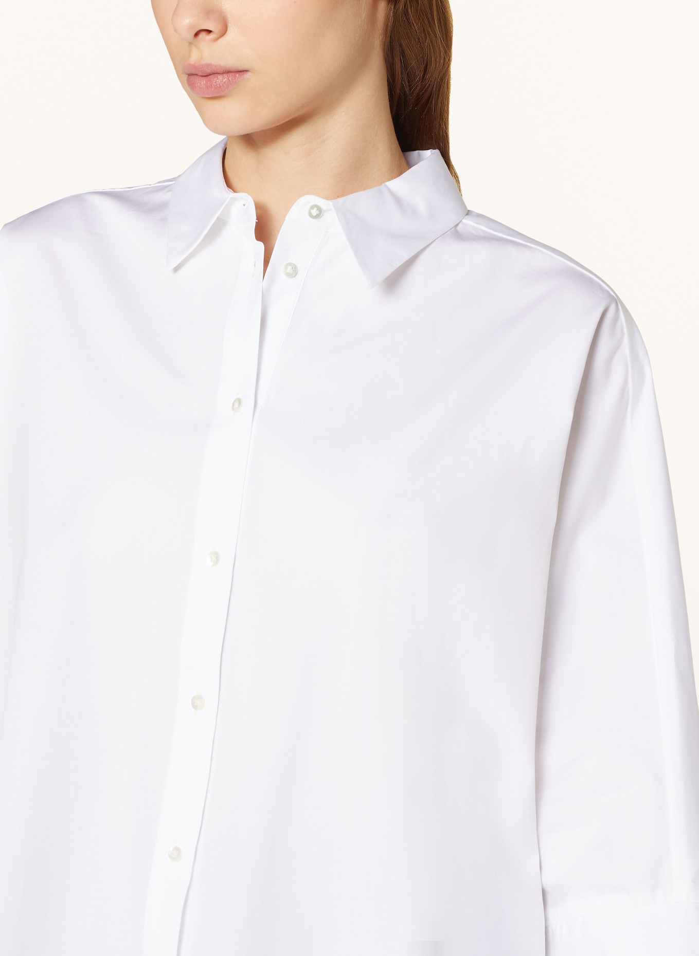 TONNO & PANNA Oversized shirt blouse with 3/4 sleeves, Color: WHITE (Image 4)
