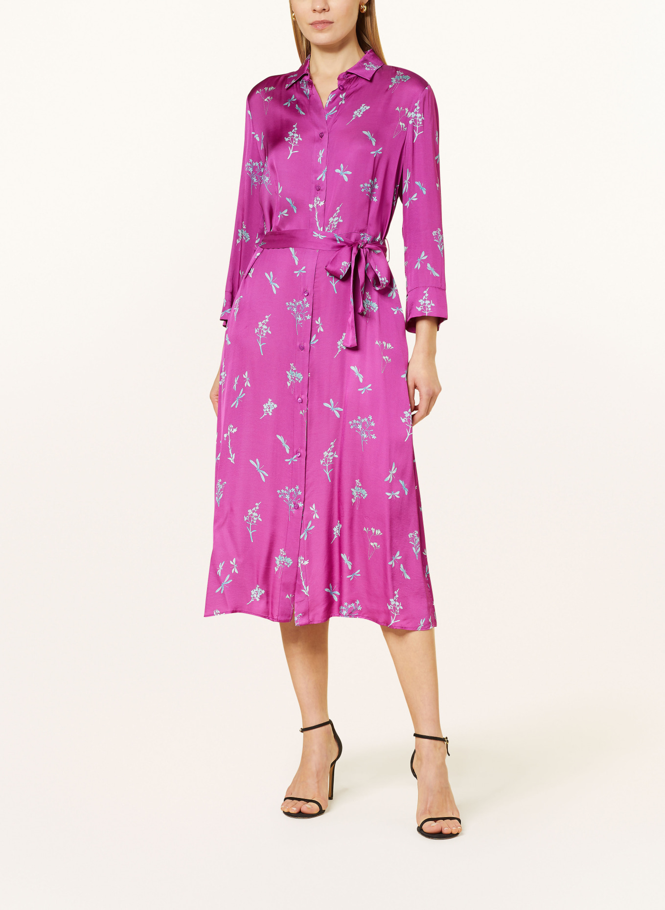 ELENA MIRO Hemdblusenkleid mit 3/4-Arm, Farbe: FUCHSIA (Bild 2)