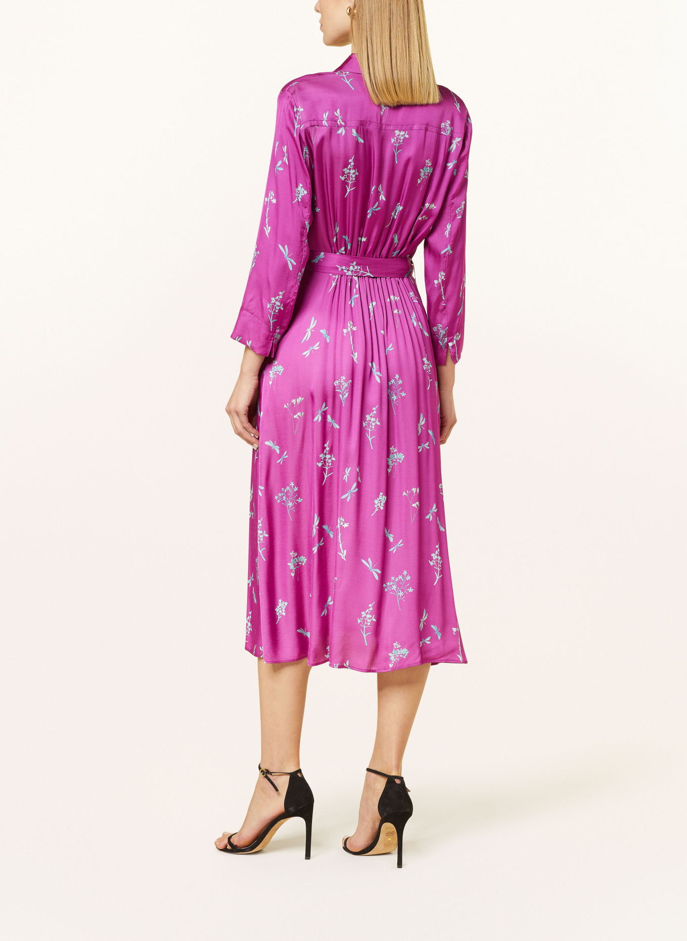 ELENA MIRO Hemdblusenkleid mit 3/4-Arm, Farbe: FUCHSIA (Bild 3)