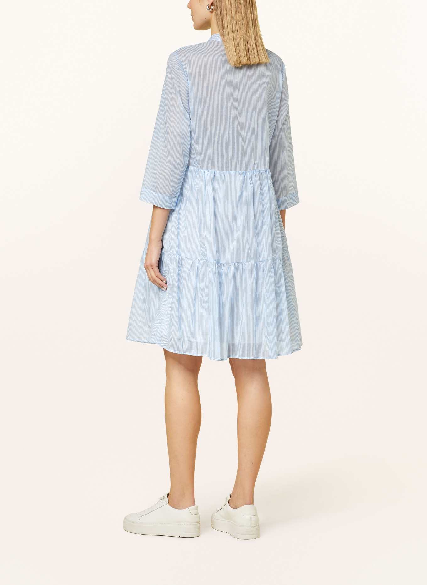 ELENA MIRO Dress with 3/4 sleeves, Color: LIGHT BLUE/ WHITE (Image 3)