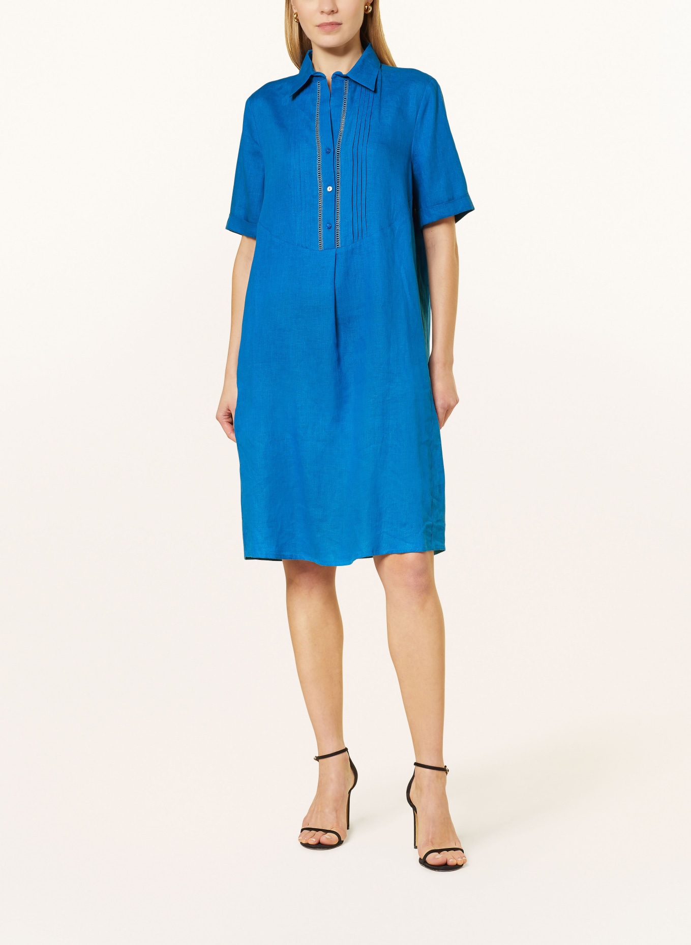 ELENA MIRO Linen dress, Color: BLUE (Image 2)