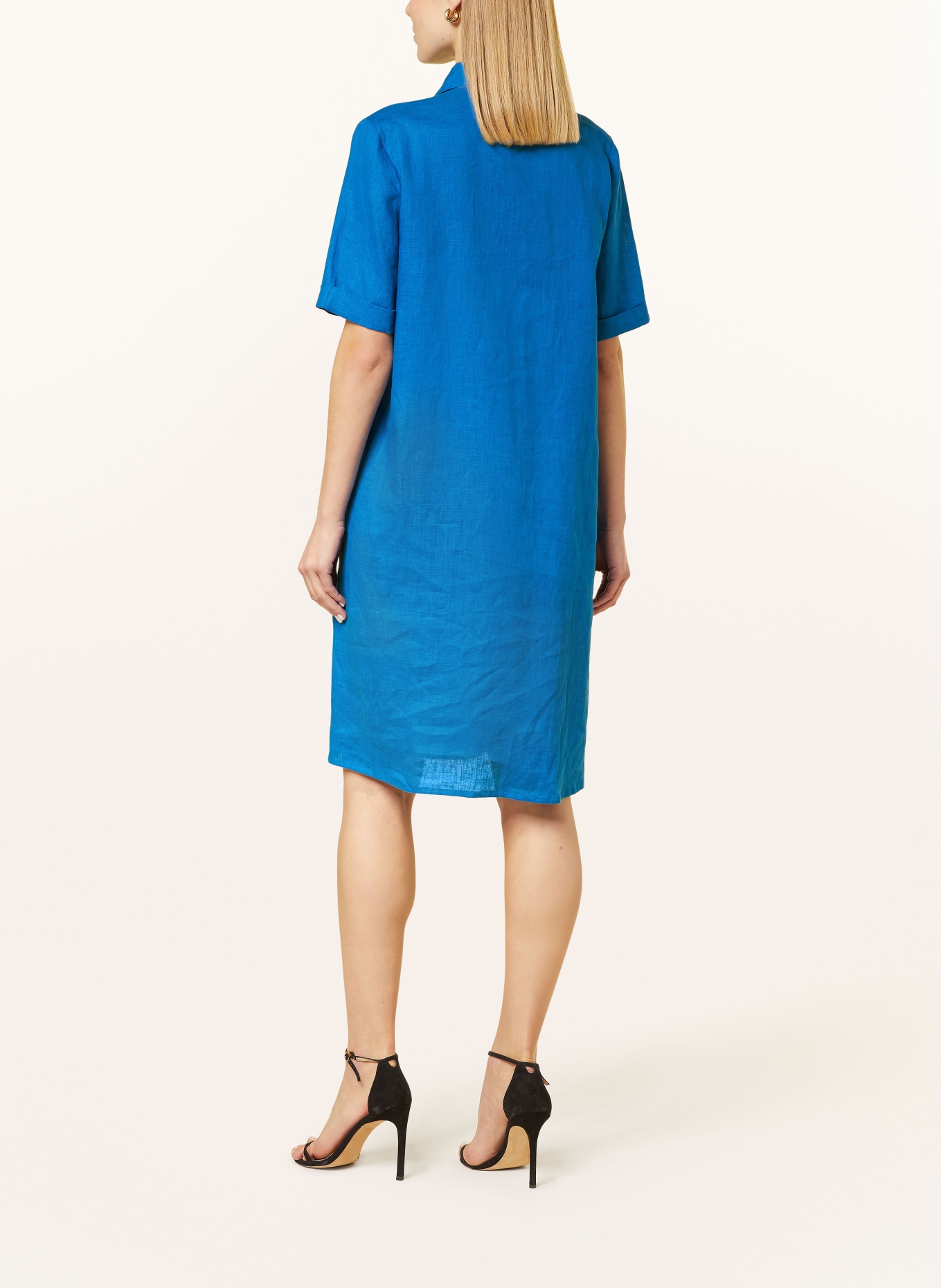 ELENA MIRO Linen dress, Color: BLUE (Image 3)