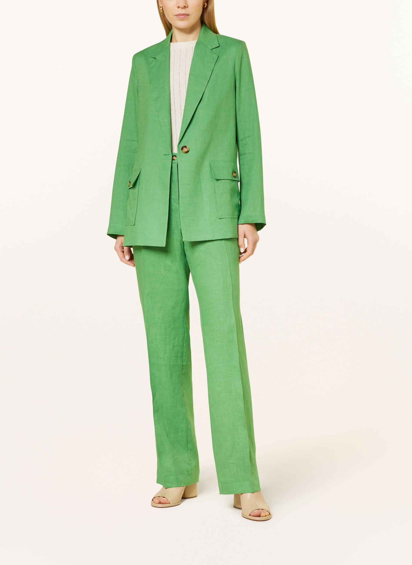 ELENA MIRO Linen blazer, Color: GREEN (Image 2)
