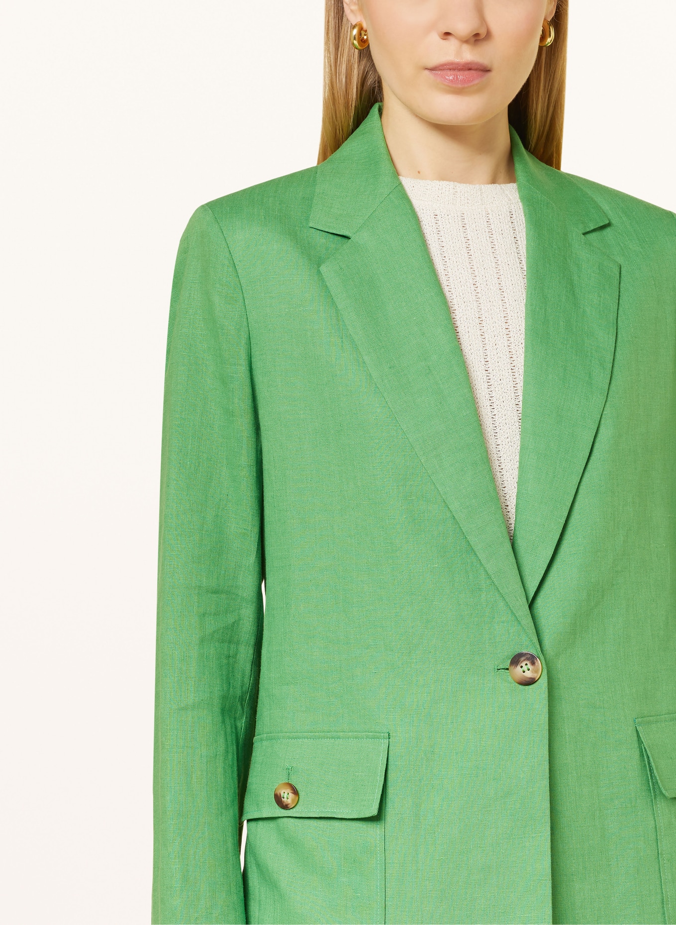 ELENA MIRO Linen blazer, Color: GREEN (Image 4)