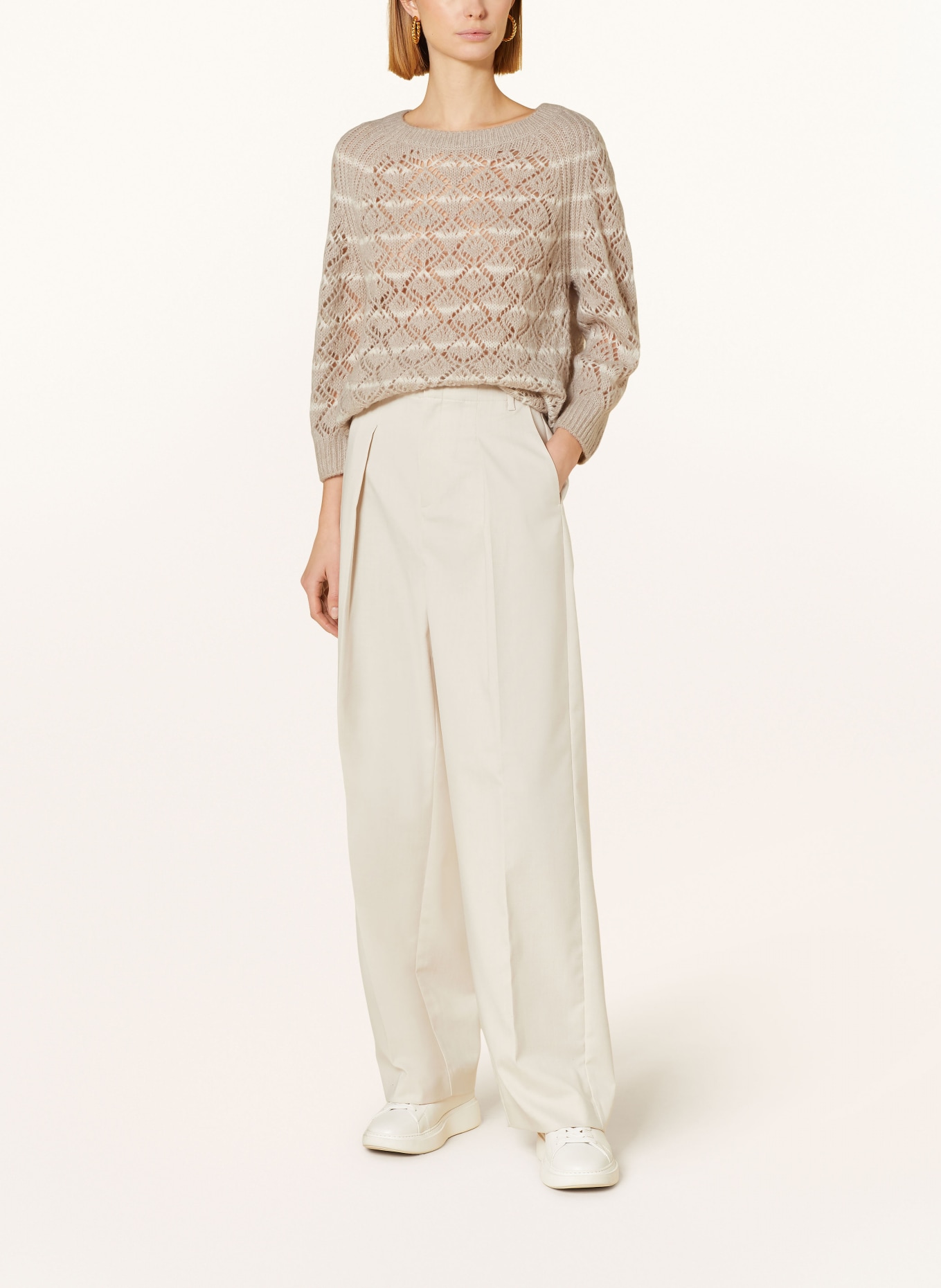 HEMISPHERE Cashmere-Pullover, Farbe: TAUPE/ CREME (Bild 2)