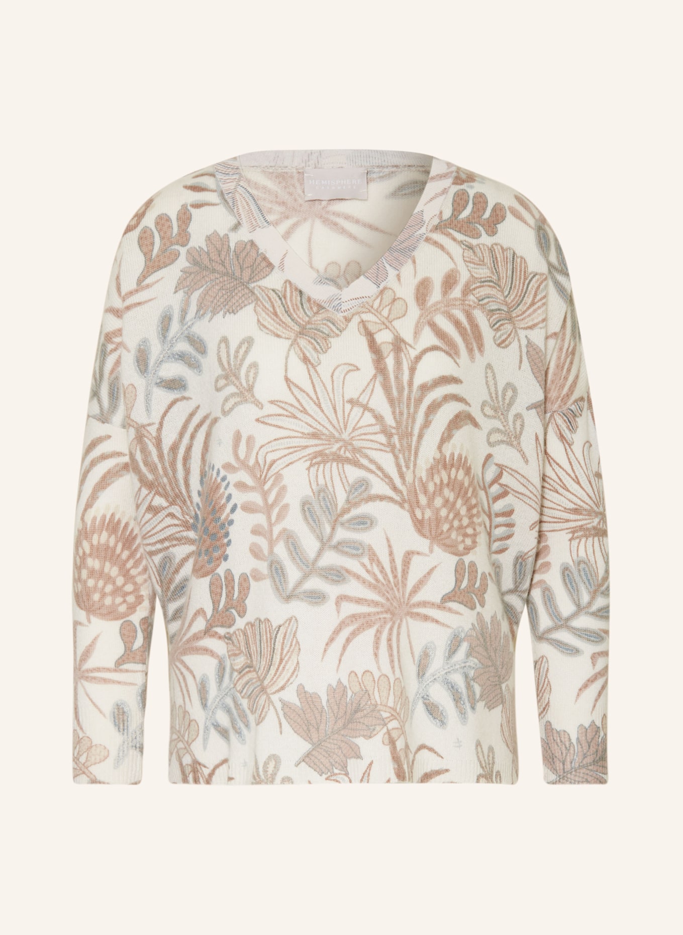 HEMISPHERE Cashmere-Pullover, Farbe: BEIGE/ HELLBRAUN/ GRAU (Bild 1)